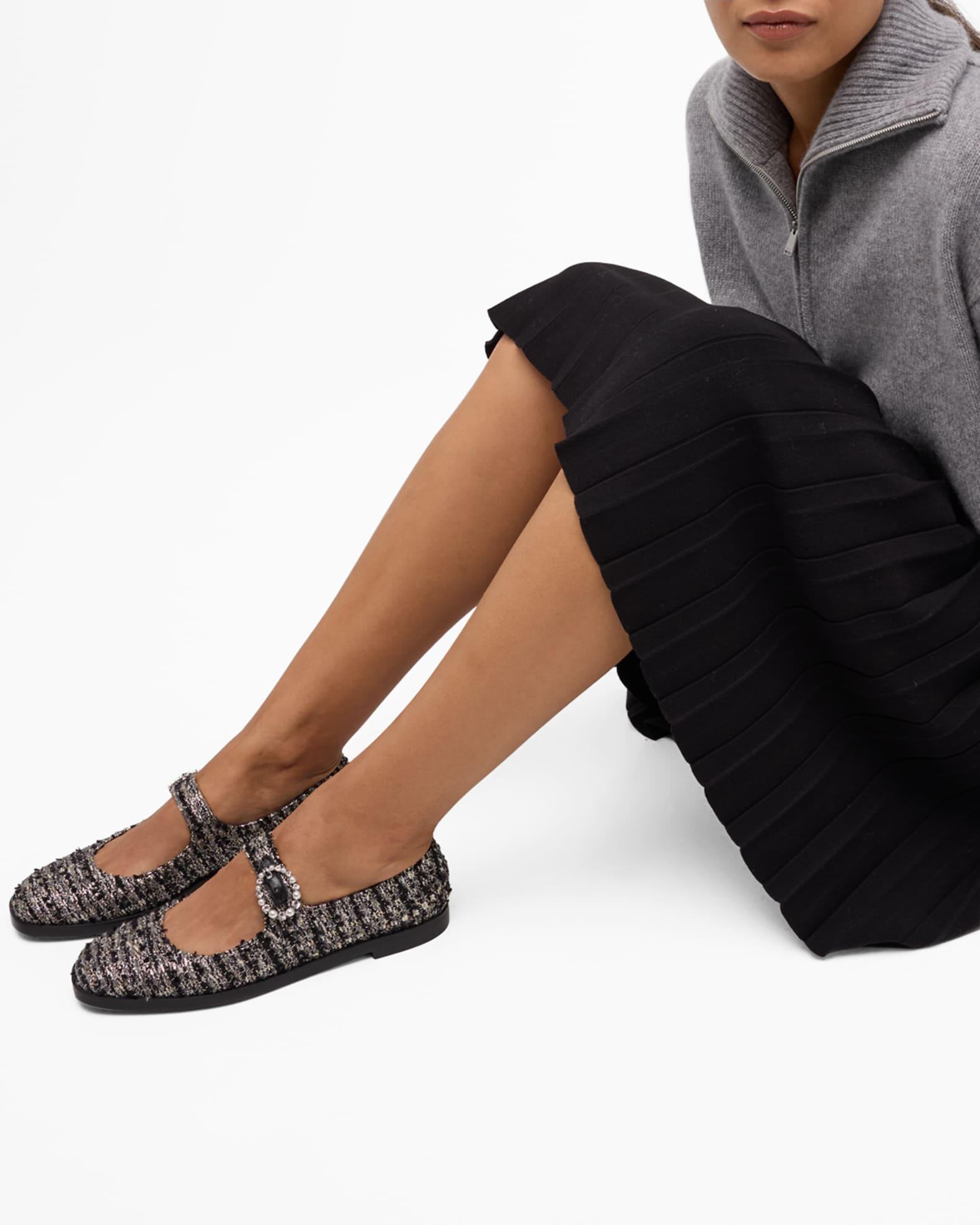 Loralei Tweed Crystal Mary Jane Flats Product Image
