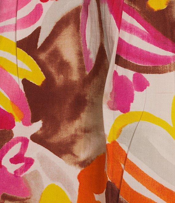 FRANCES VALENTINE Zoe Sun Floral Print Scoop Neck 3/4 Sleeve Blouse Product Image