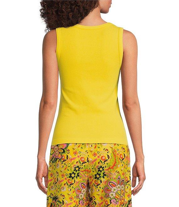 Gibson & Latimer Ribbed Knit Scoop Neck Sleeveless Tank Top Product Image