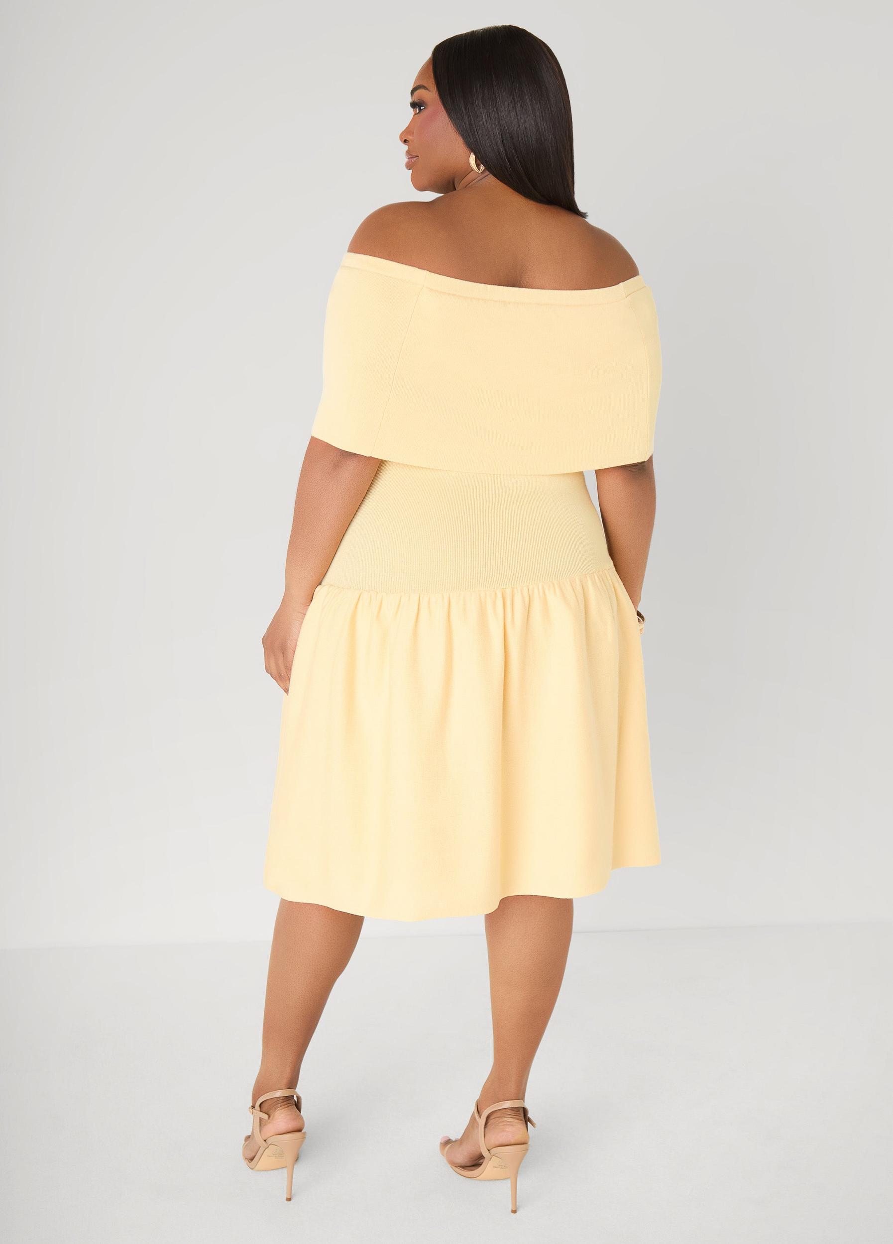Off The Shoulder Sweater Dress Product Image