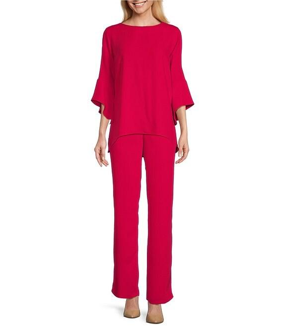 Caroline Rose Matte Crepe Pull-On Straight Leg Pants Product Image