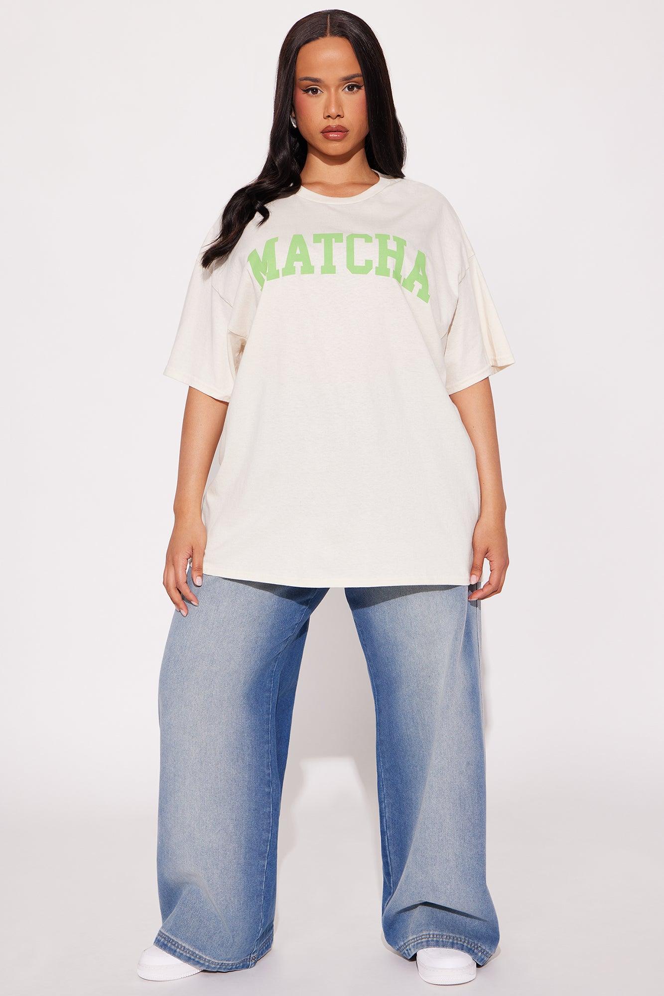 In My Matcha Era Oversized Tee - Natural Product Image