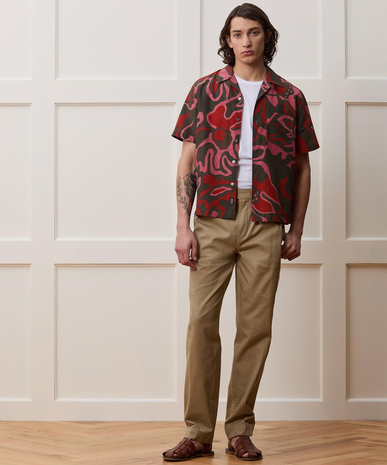 Cropped Silk-Cotton Camp Collar Shirt Product Image