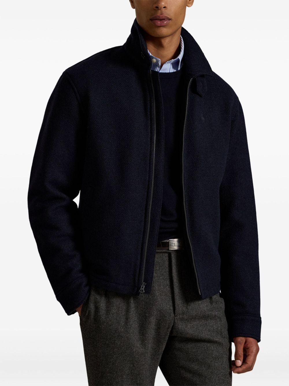 wool zip-front windbreaker Product Image