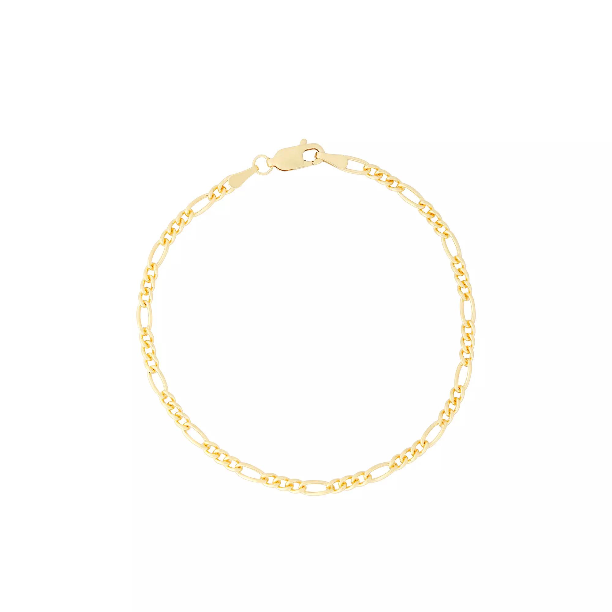 Jordan Blue 14k Gold Filled 2.9 mm Figaro Chain Bracelet, Women's, Size: 7.25" Product Image