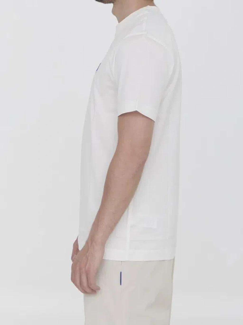 White Embroidered T-Shirt Product Image
