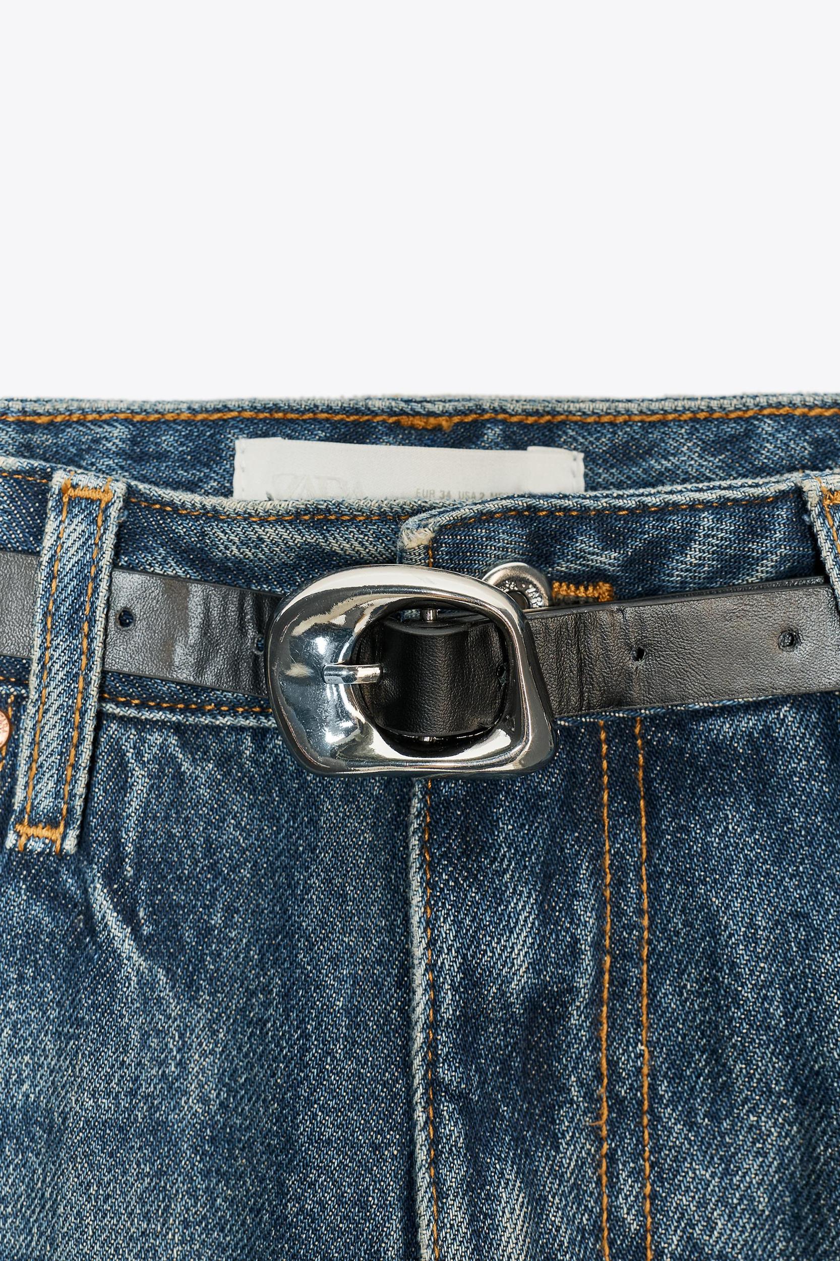 Z1975 HIGH-WAISTED CULOTTE JEANS WITH BELT Product Image