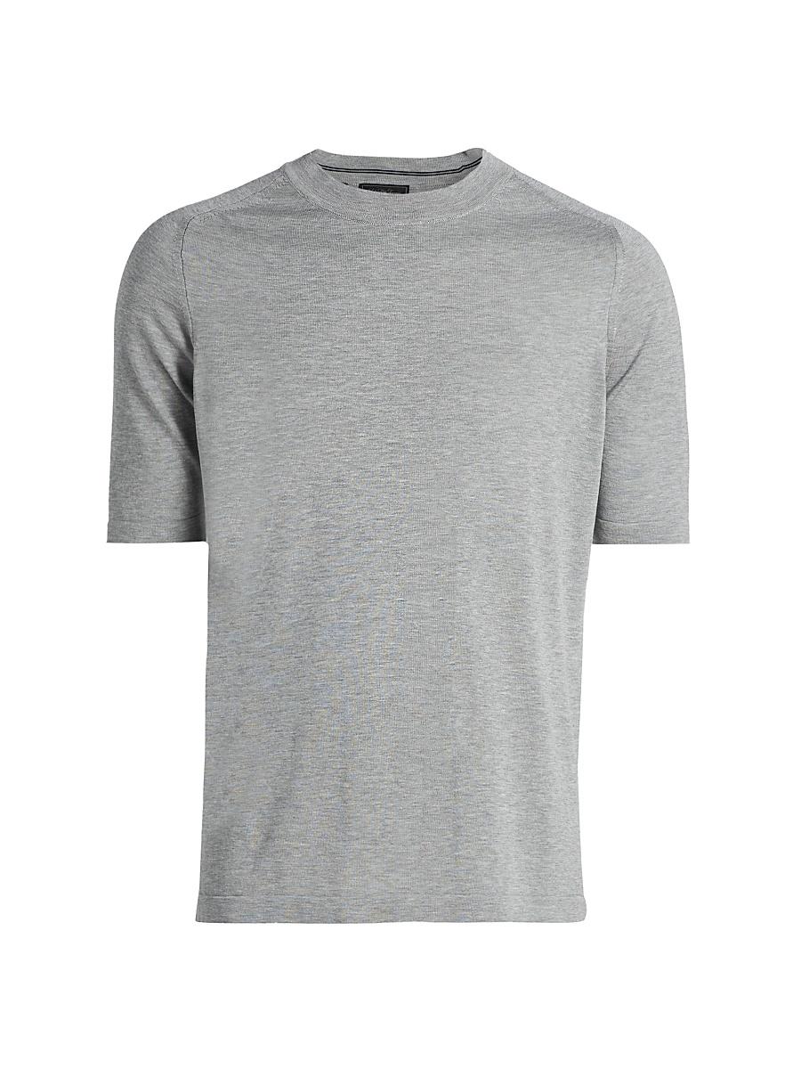 Mens COLLECTION Cotton-Silk Crewneck T-Shirt Product Image