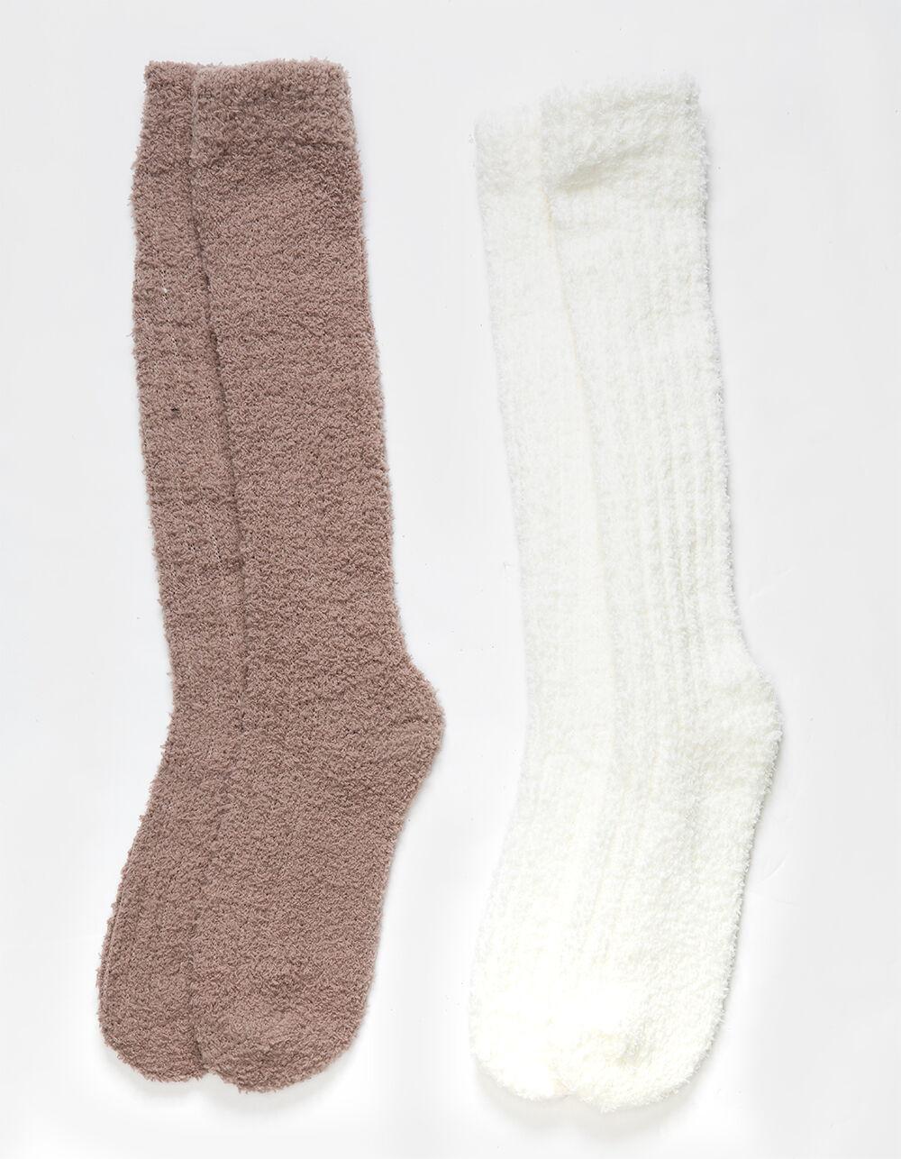 FULL TILT Cozy Slouch 2 Pack Womens Socks - BROWN/WHITE Product Image