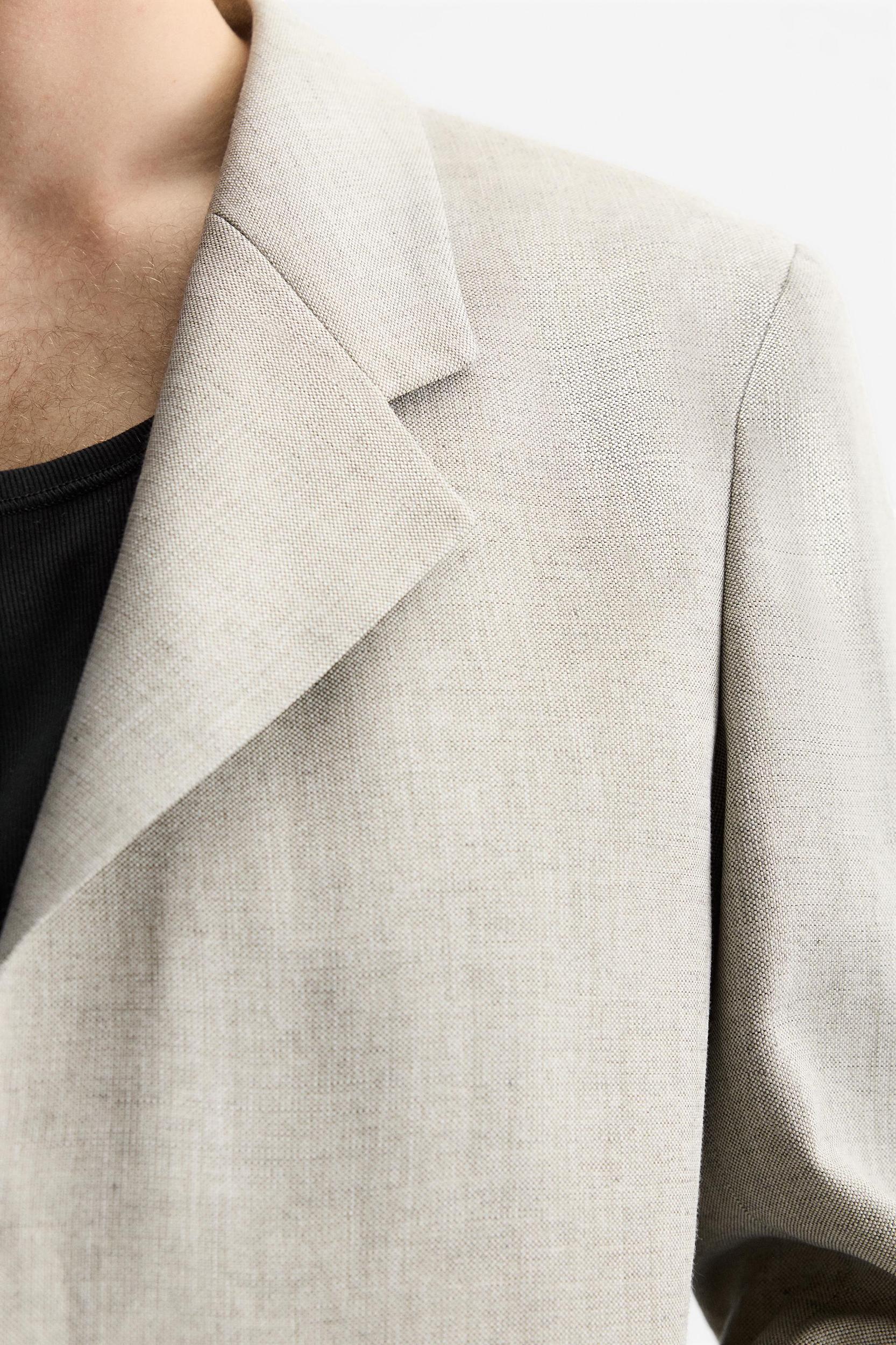 LINEN TEXTURED WEAVE SUIT JACKET Product Image