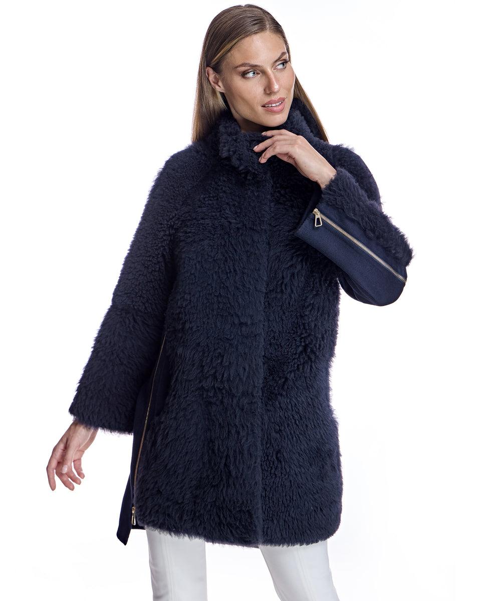 Mixed Media Shearling Coat Product Image
