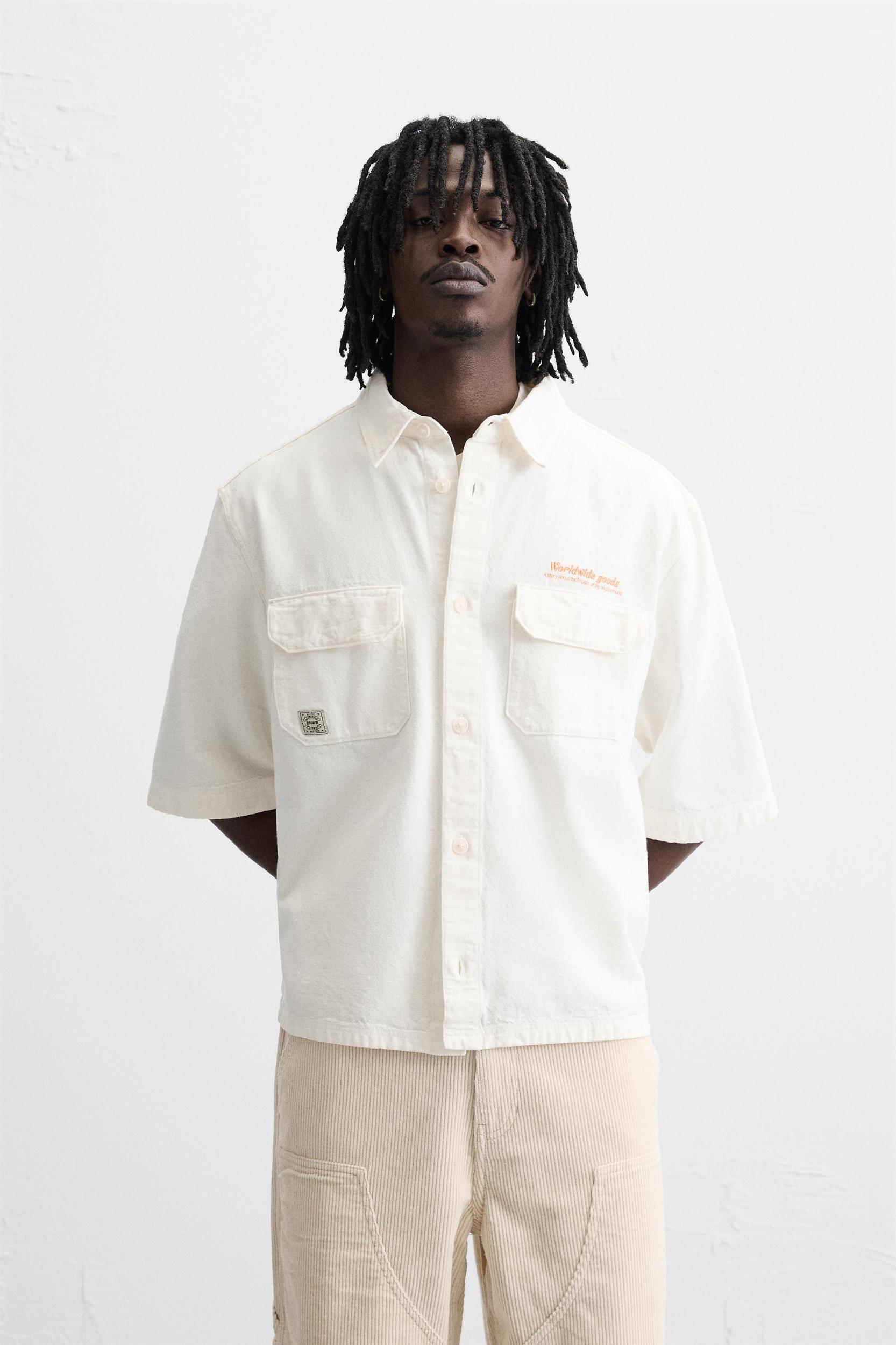 EMBROIDERED TEXT SHIRT Product Image