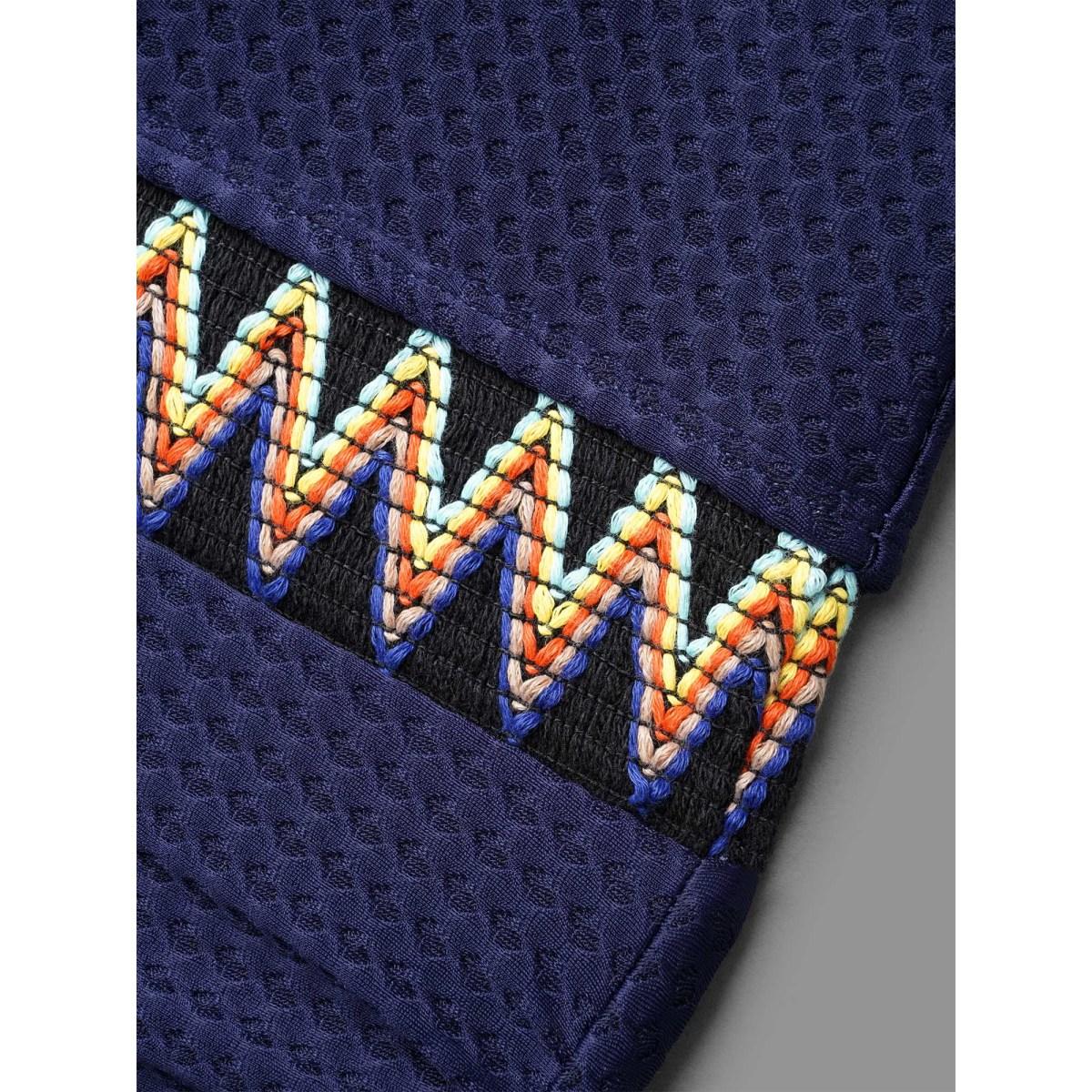 Plus Size Ribbon Detail Halter Neck One-Piece Swimsuit Women's Swimwear Indigo Beach Texture Curve Bathing Suits High stretch One Pieces BloomChic 26/4X Product Image