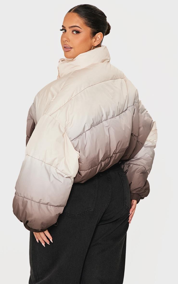 Plus Brown Ombre Puffer Product Image