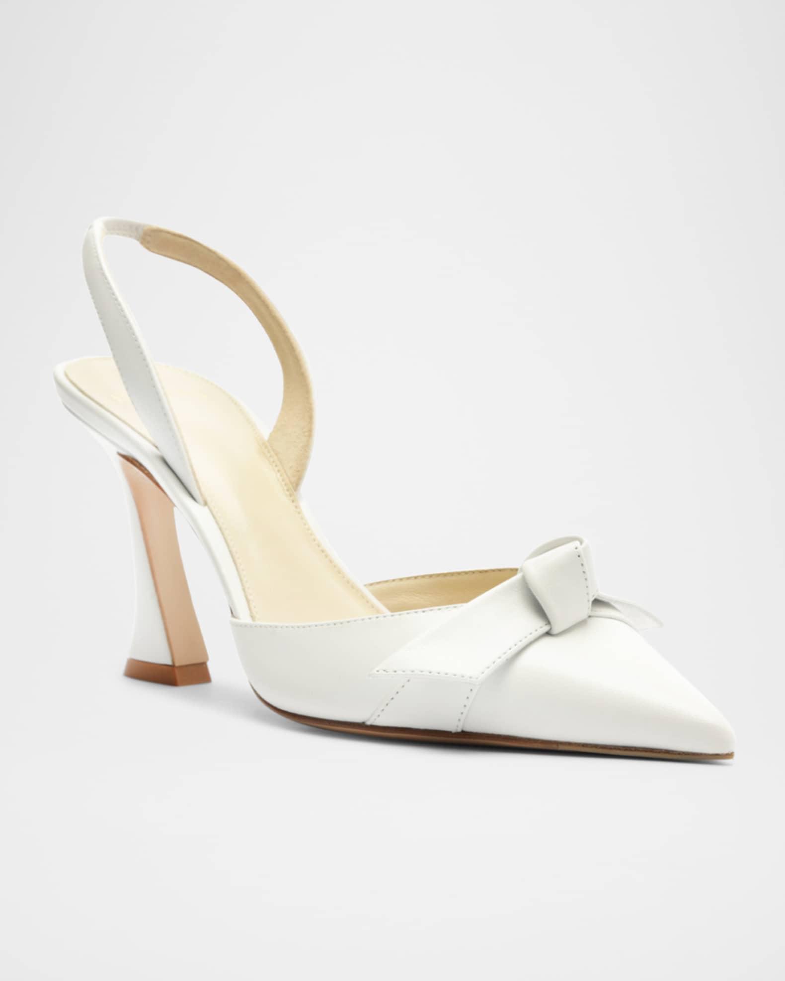 Clarita Bell Leather Bow Slingback Pumps Product Image