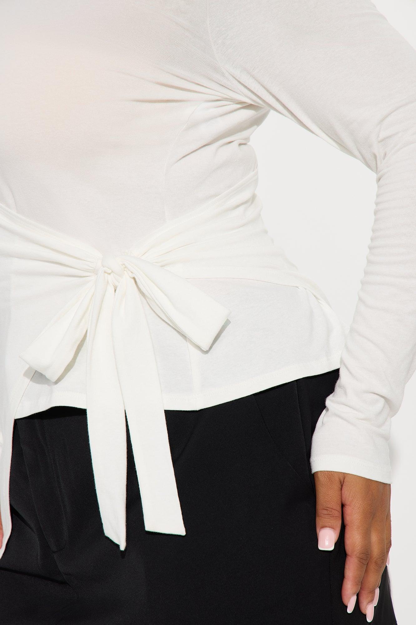 Tweeny Long Sleeve Asymmetrical Top - Ivory Female Product Image