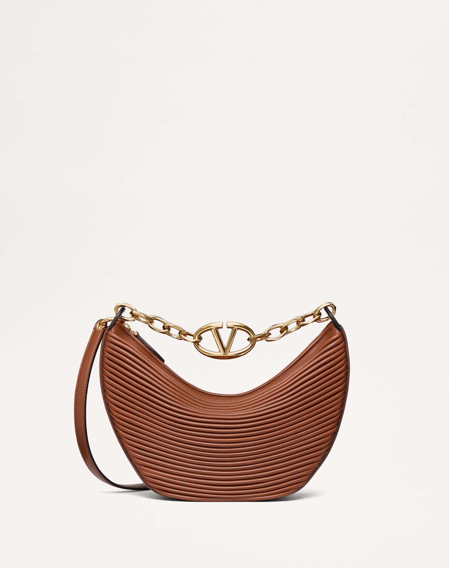 Small Vlogo Moon Hobo Bag In Nappa Leather With Chain Product Image