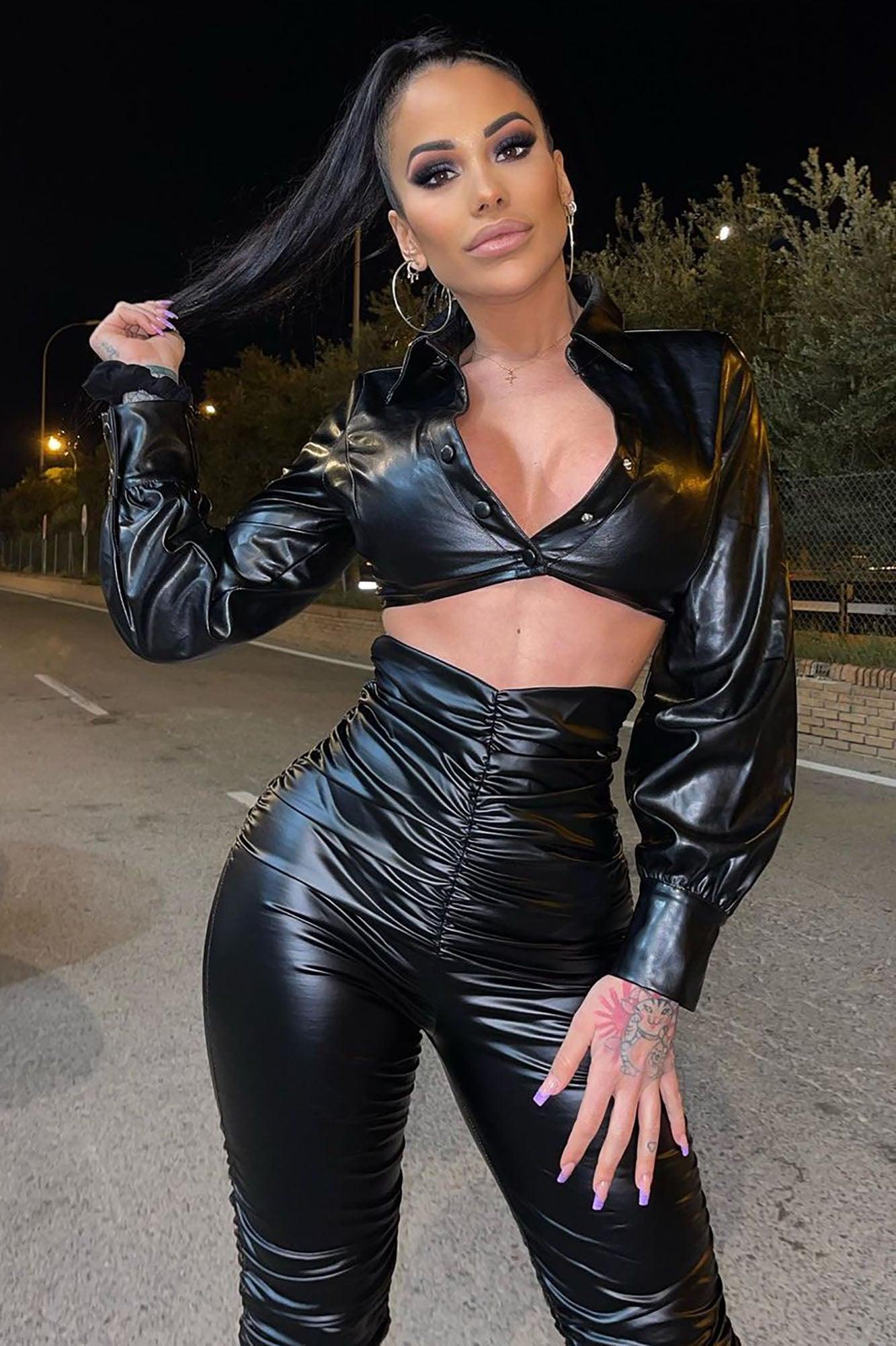 Ride Or Die Chick Ruched Leggings - Black Product Image