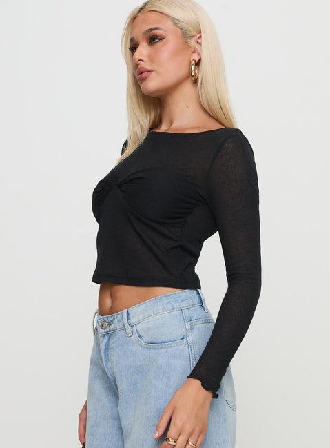 November Long Sleeve Top Black Product Image