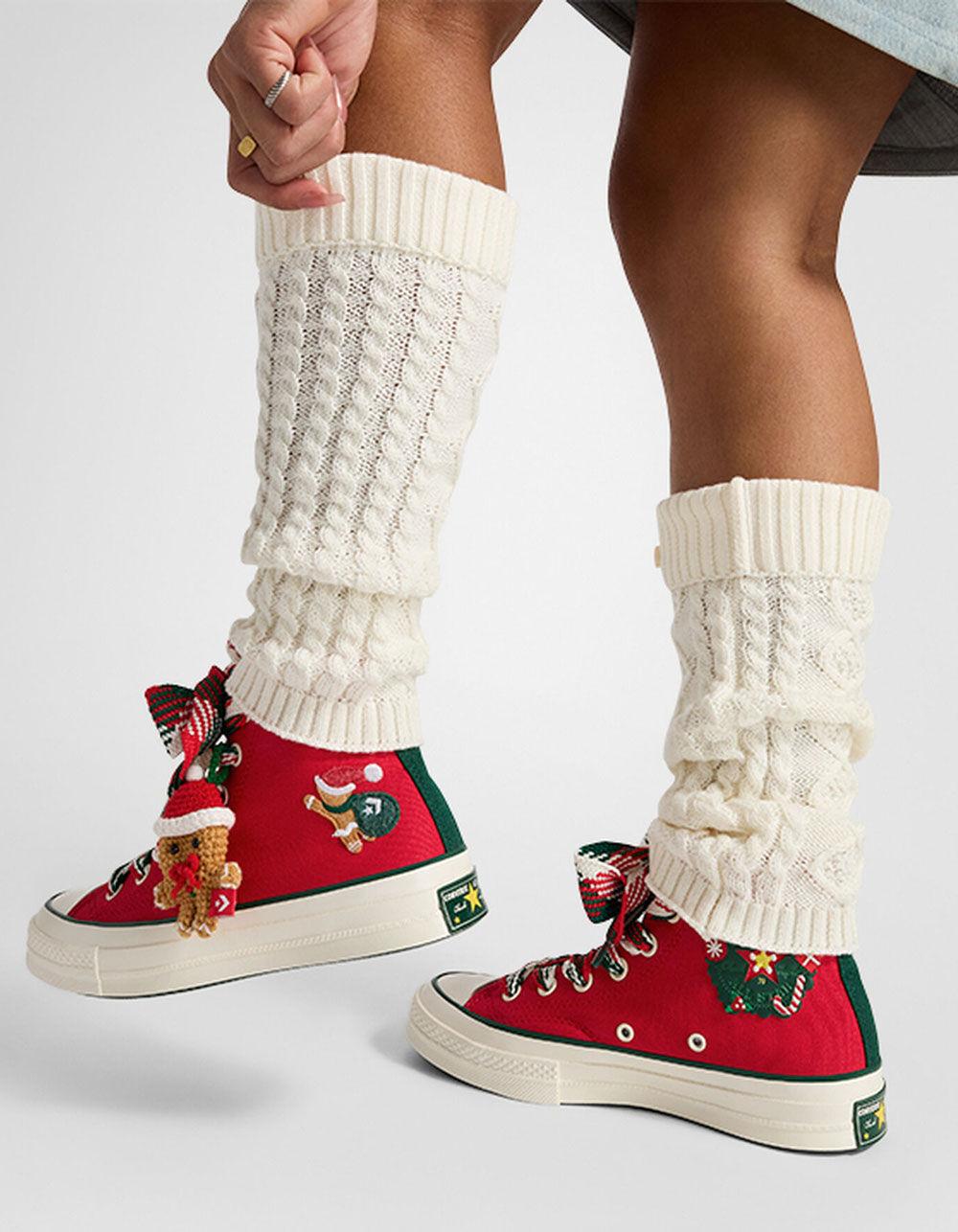 CONVERSE Chuck 70 Christmas High Top Womens Shoes - GREEN Product Image