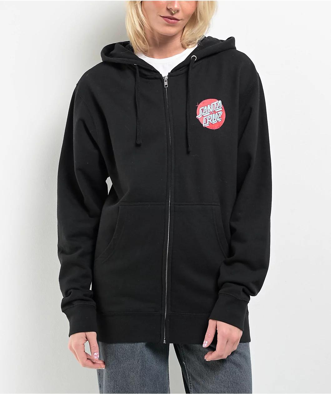 Santa Cruz Scrawl Dot Black Zip Hoodie Product Image