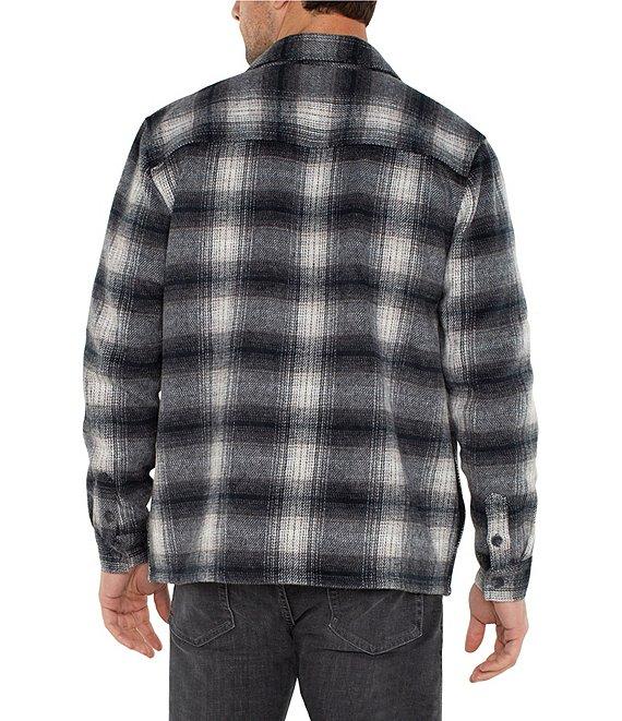 Liverpool Los Angeles Long Sleeve Plaid Wool Blend Shacket Product Image