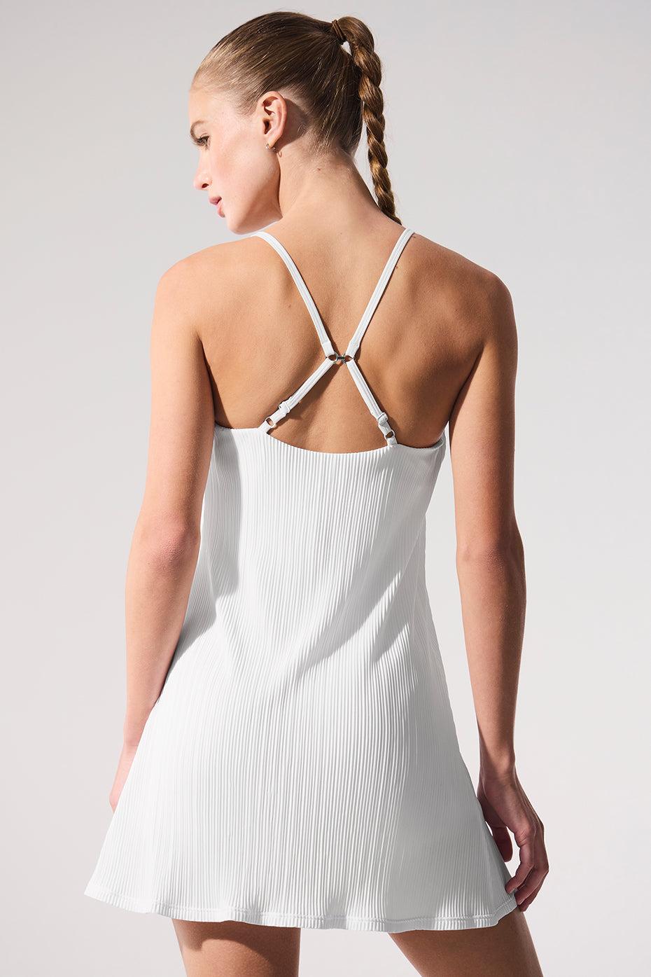 Micro Plisse Game On Tennis Dress - White Female Product Image