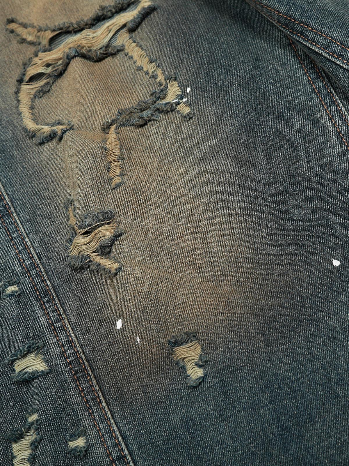 Aelfric Eden Washed Distressed Barrel Jeans Product Image