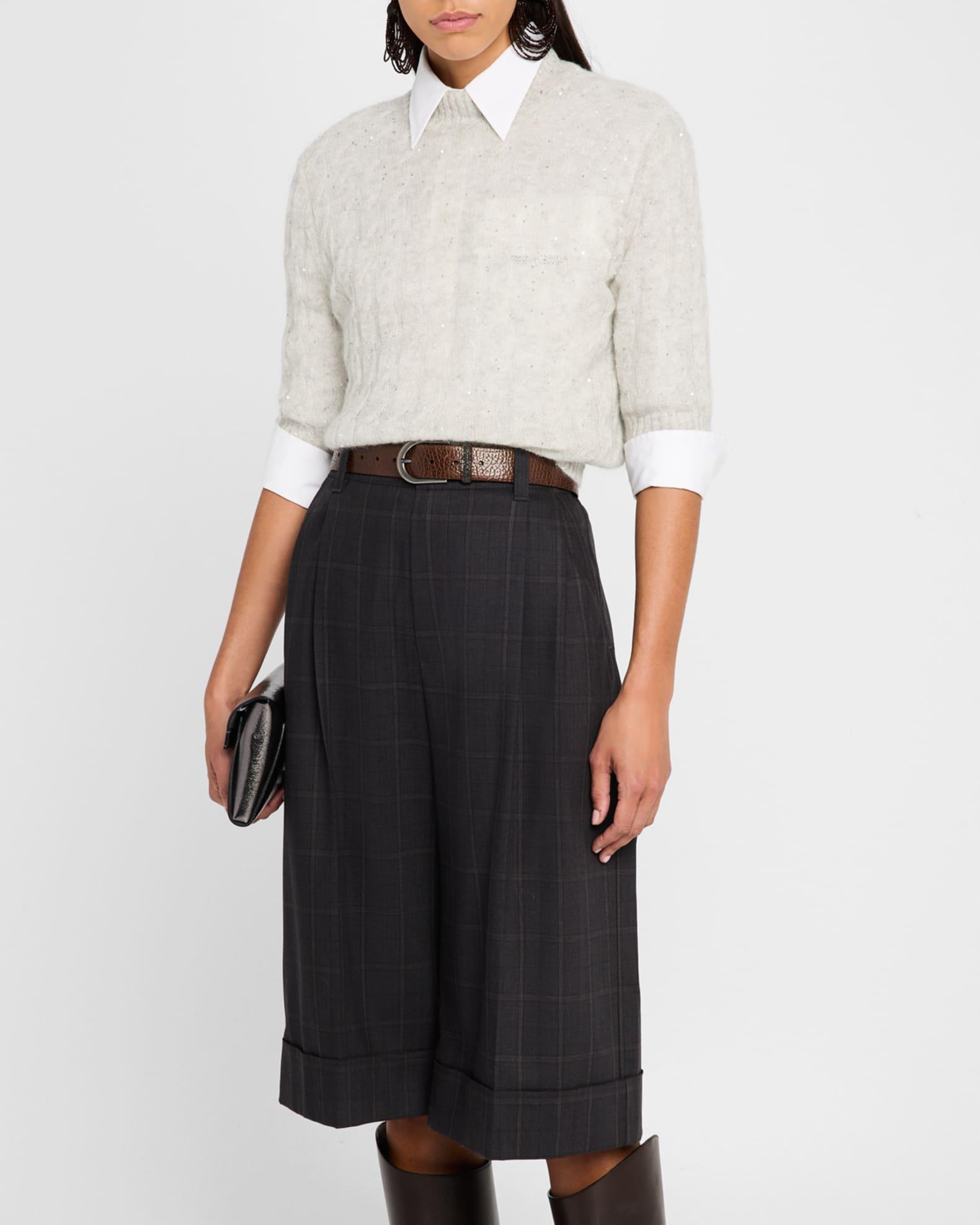 Glam Cable-Knit Mohair Sweater  Product Image