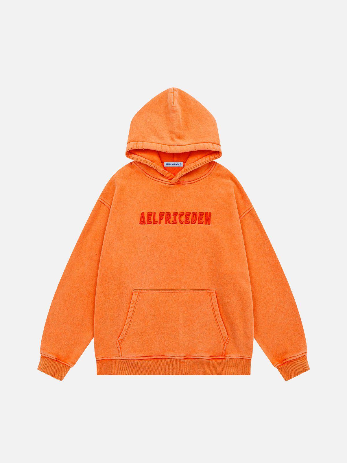 Aelfric Eden Embroidery Washed Pullover Hoodie Product Image