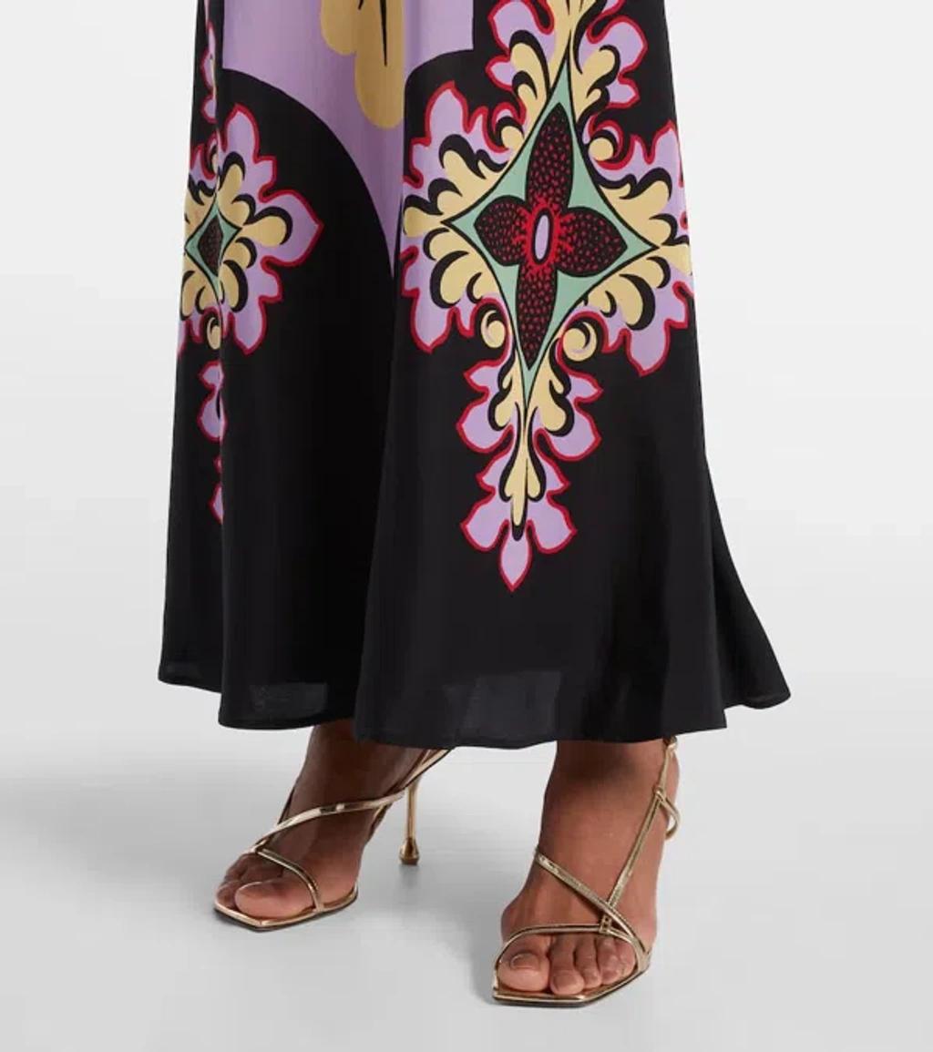LA DOUBLEJ Marlene Silk Crepe De Chine Maxi Dress In Multi Product Image