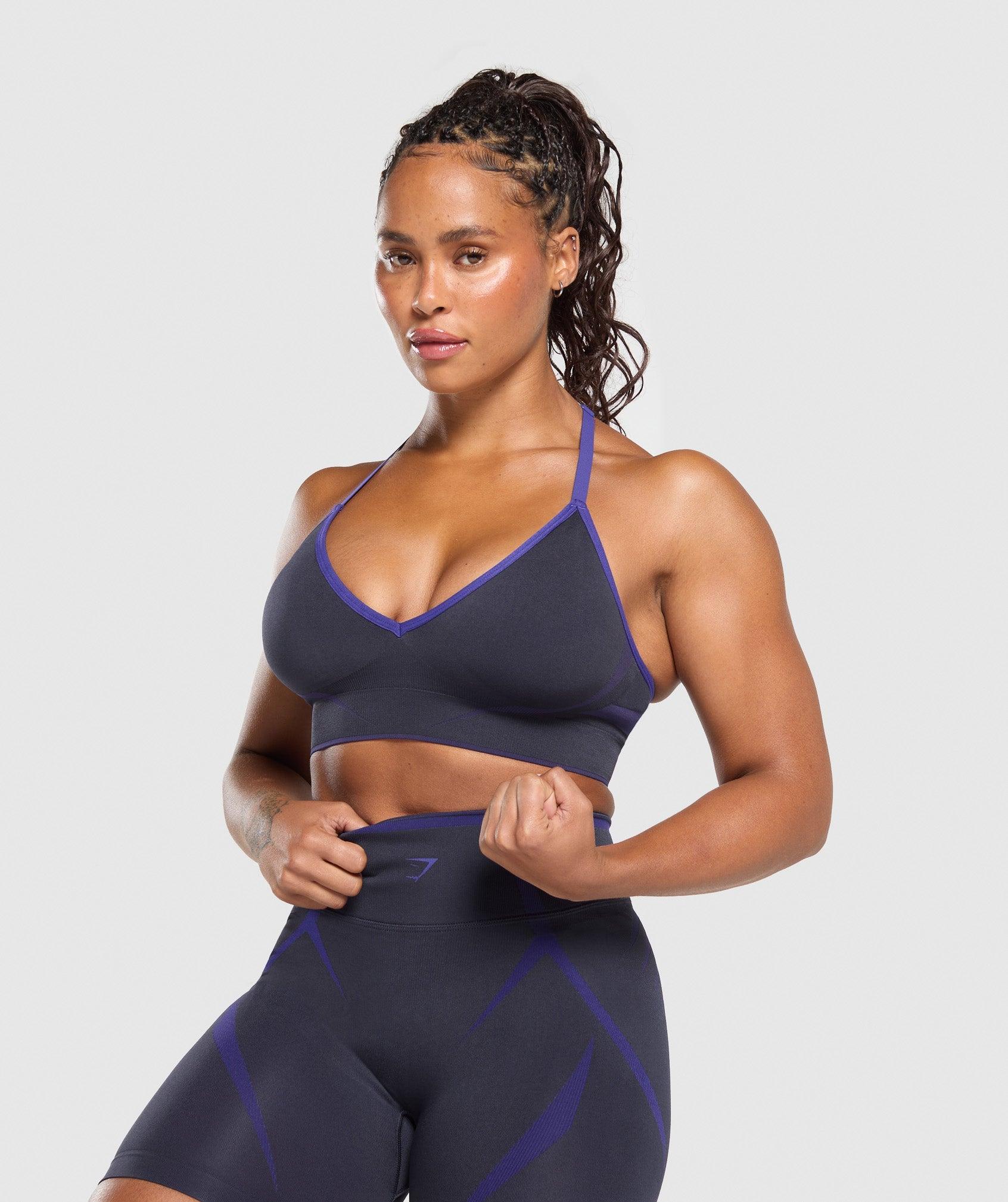 Gymshark Apex Lift  Seamless Sports Bra - Heavy Blue/Cobalt Purple Female Product Image