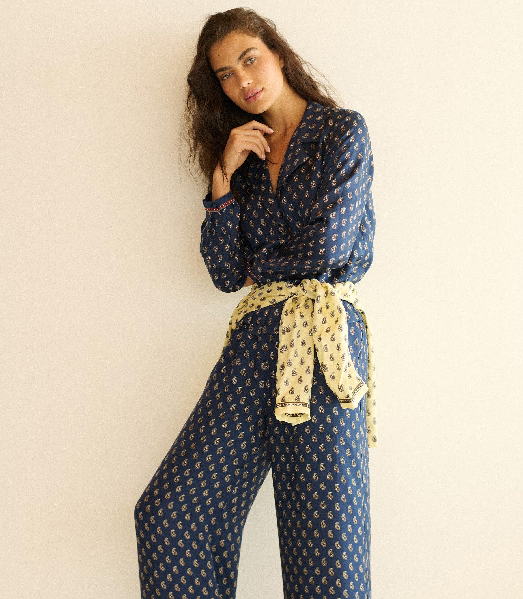 ELENE TOP -- BLEU TAORMINA PAISLEY Product Image