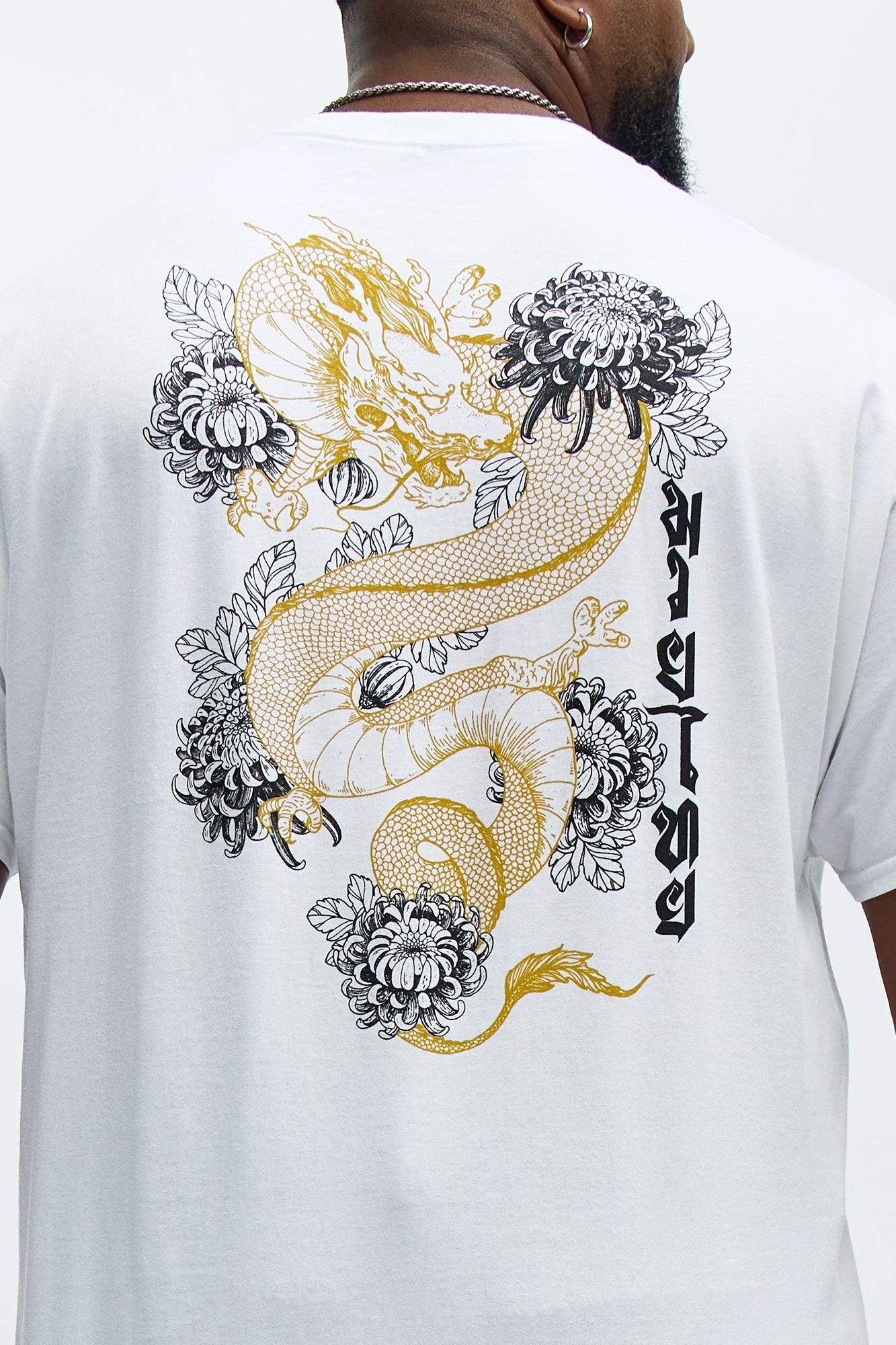 The Great Dragon Short Sleeve Tee - White Male Product Image