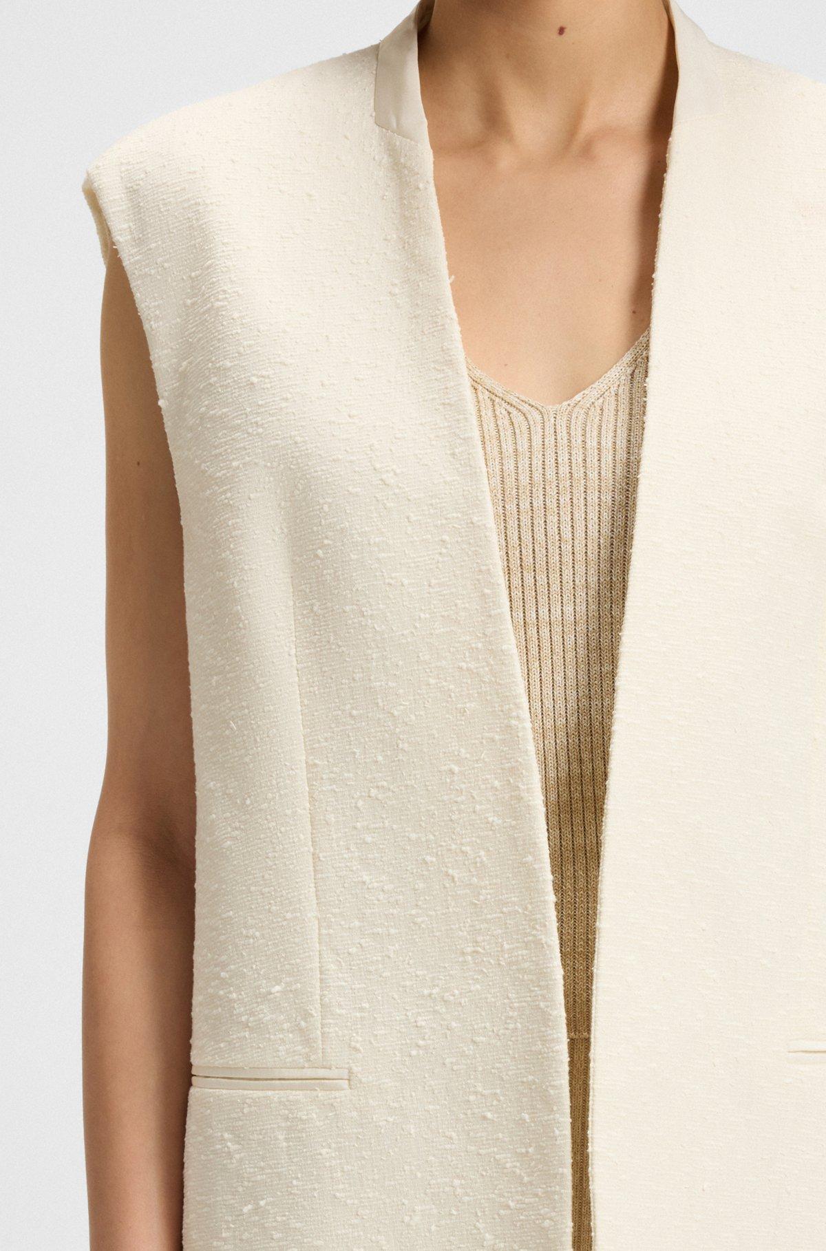 Relaxed-fit sleeveless blazer in Italian bouclé Product Image