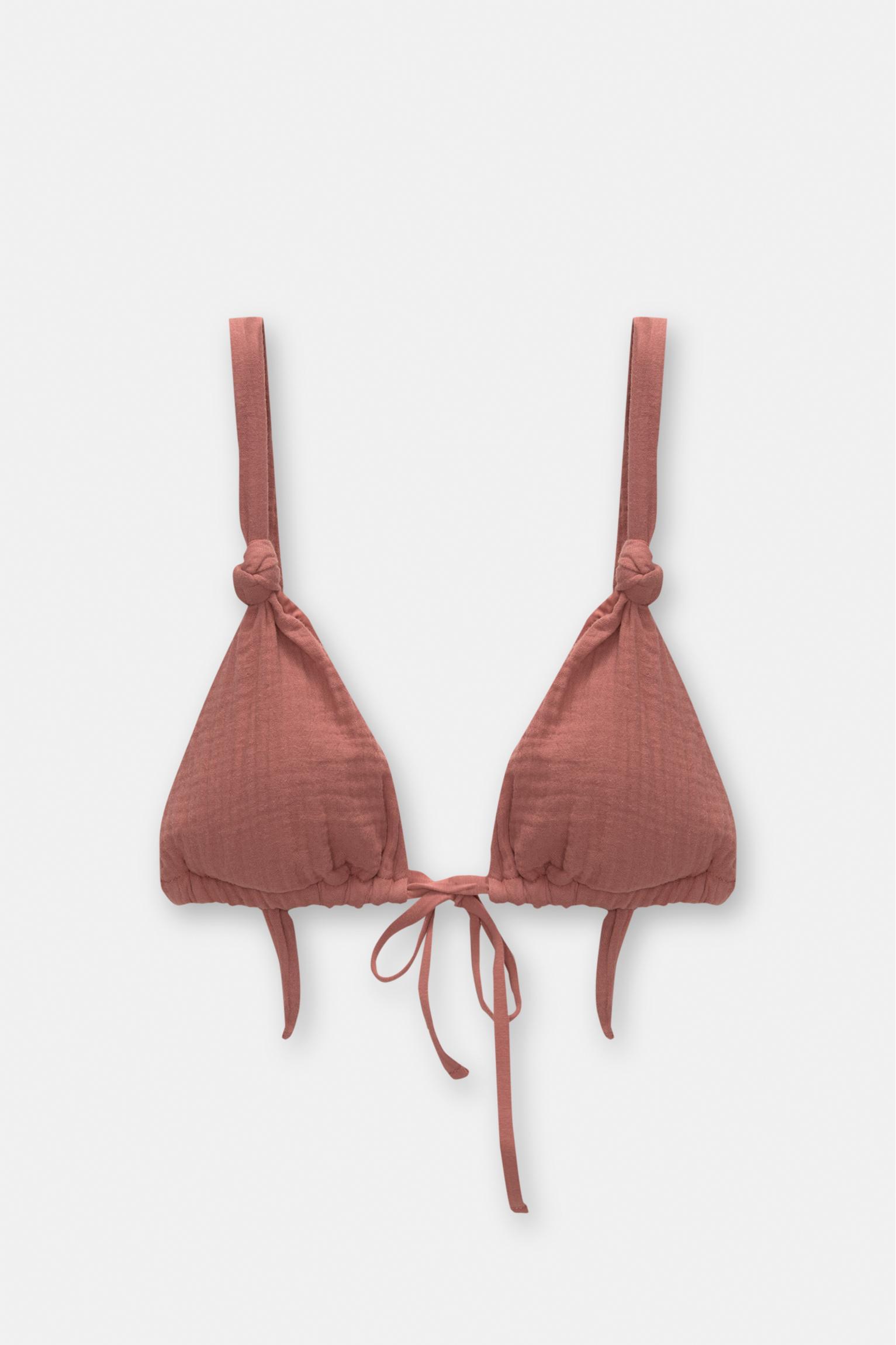 Textured triangle bikini top Product Image