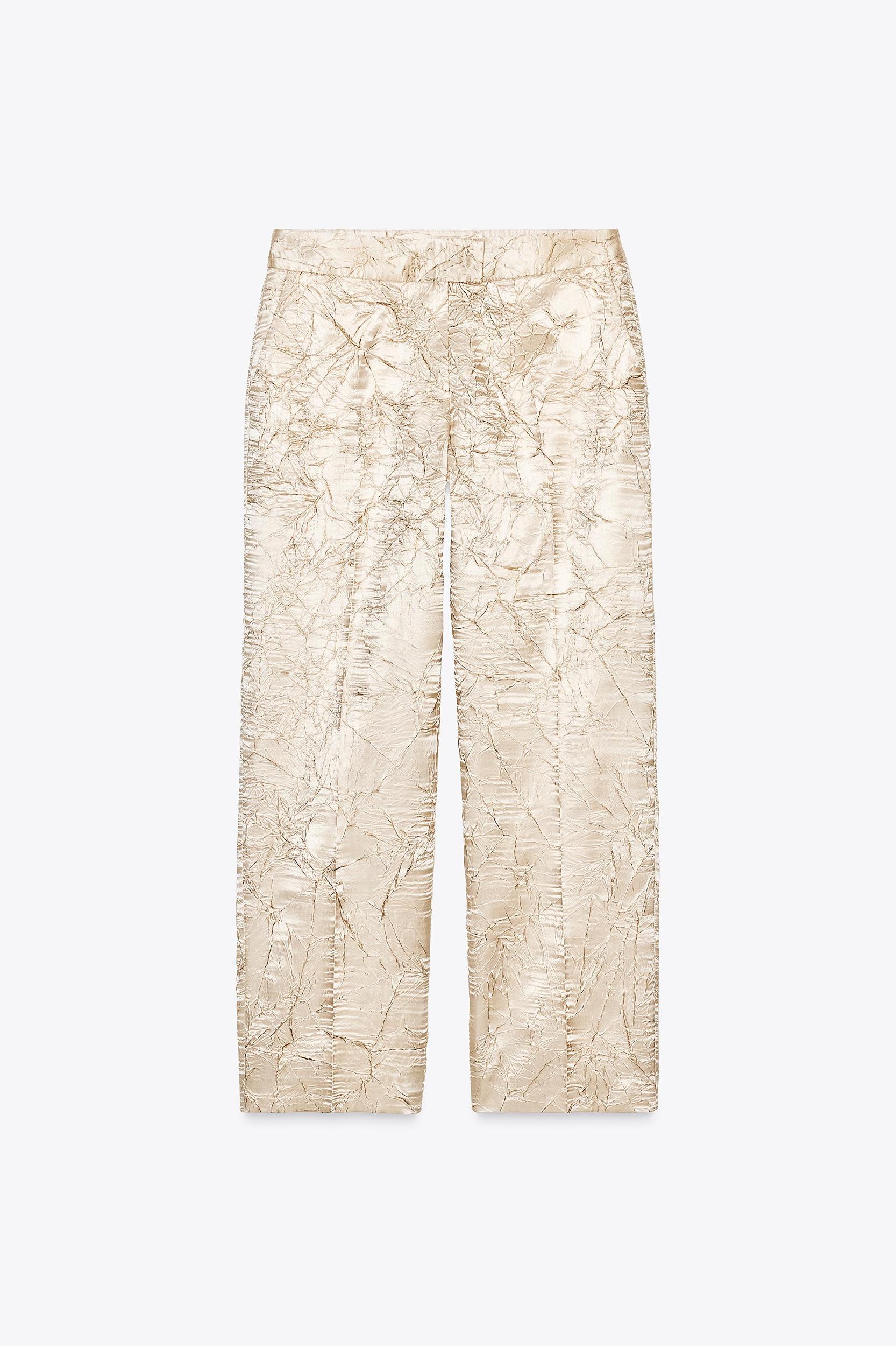 WRINKLED SATIN PANTS Product Image
