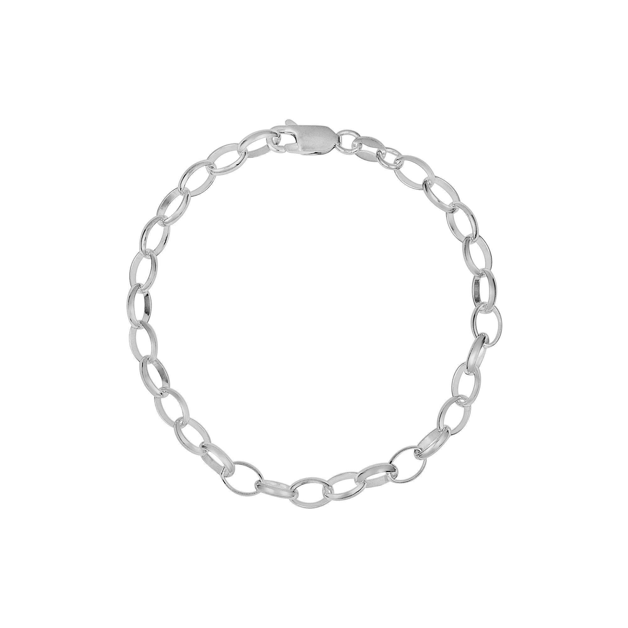 Sterling Silver Rolo Chain Bracelet - 8-in., Women's, Multicolor Product Image