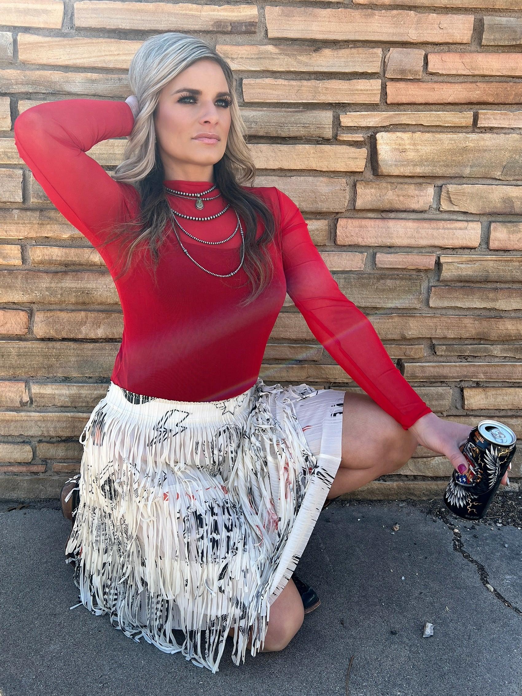 Origami Rock N Roll Lightweight Fringe Skirt* Product Image