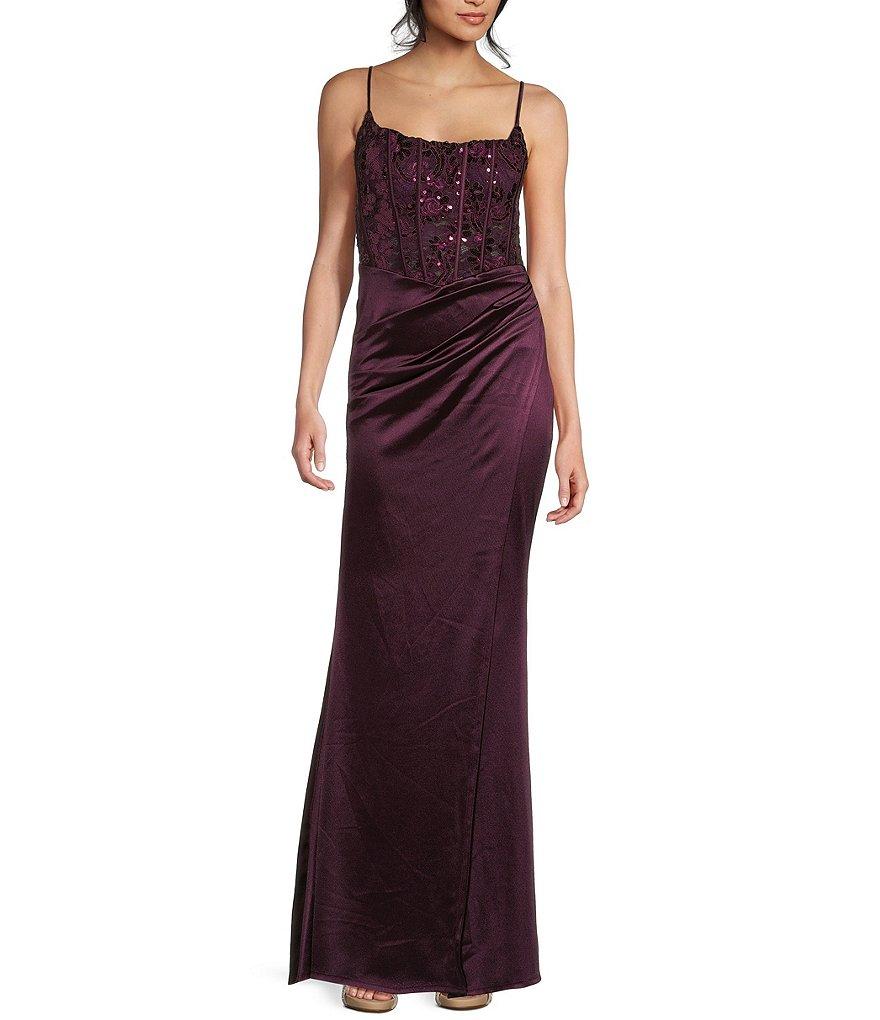 B. Darlin Sleeveless Corset Lace Up Back Dress Product Image