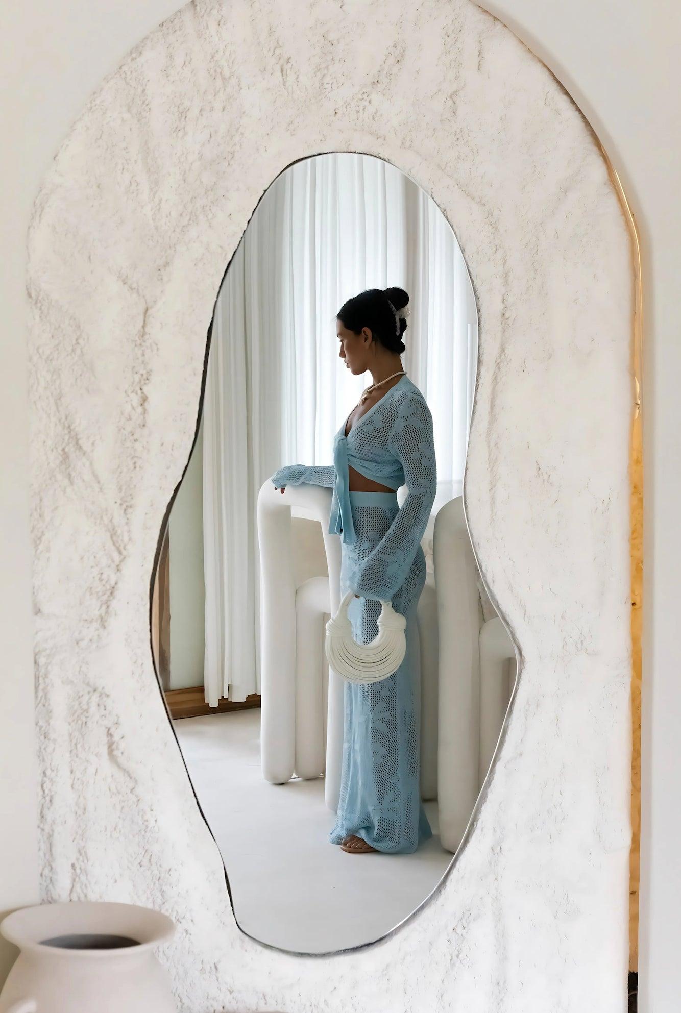 Terra Crochet Maxi Skirt Blue Product Image