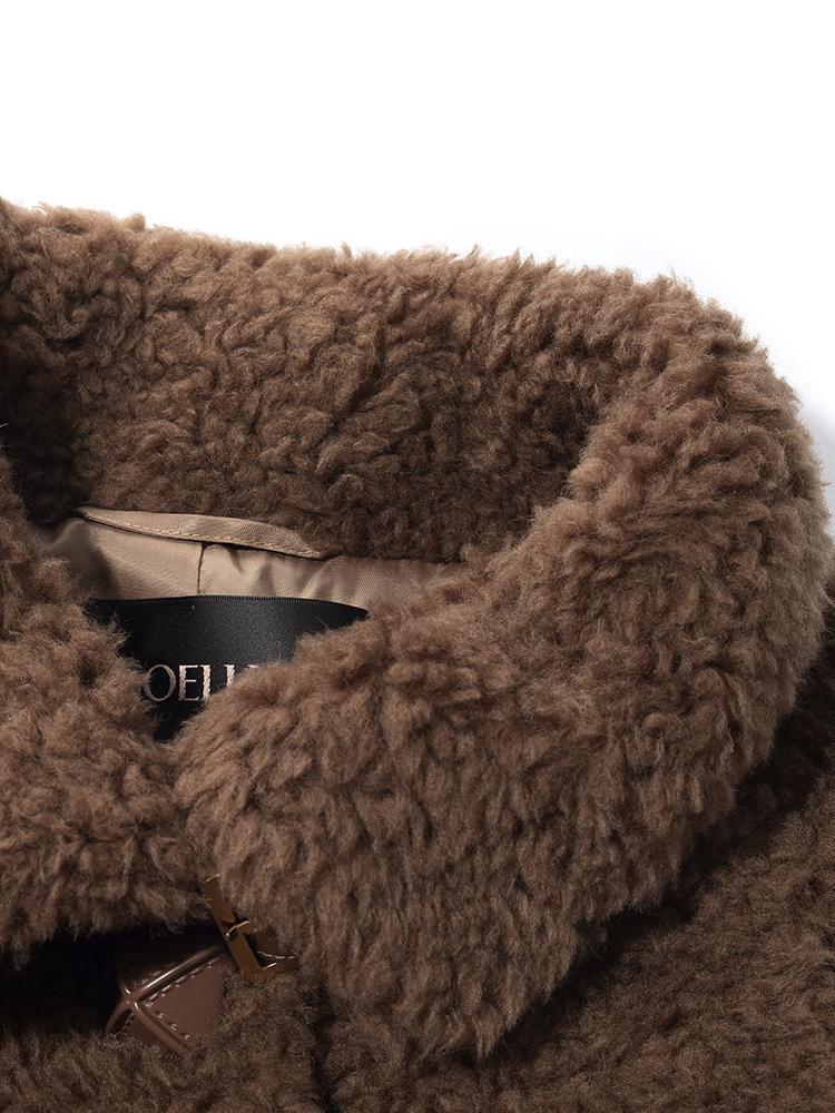 Pure Wool Lapel Velour Long Women Coat Product Image