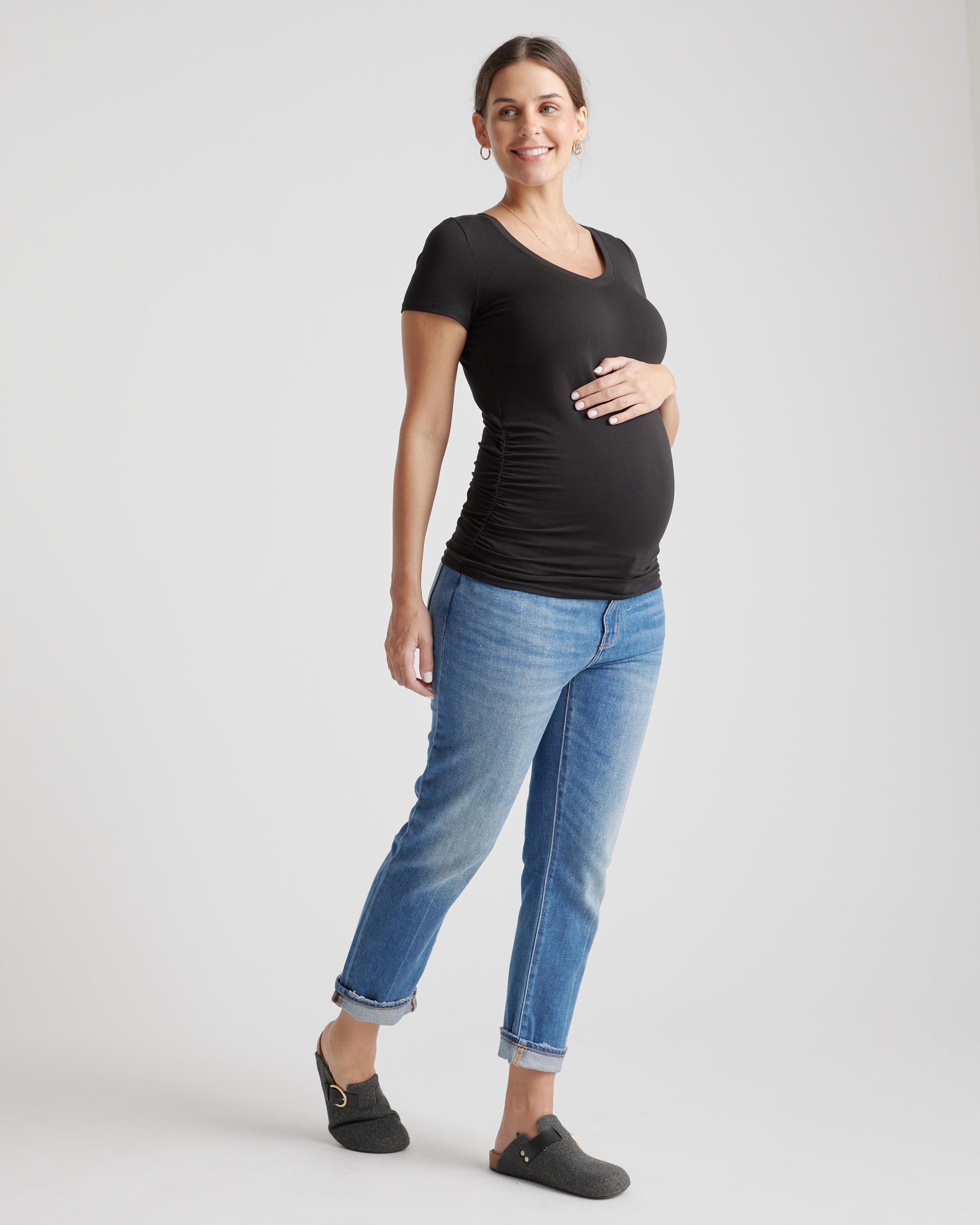 Quince | Women's Tencel Jersey Maternity Ruched T-Shirt 2-Pack Lenzing Modal Product Image