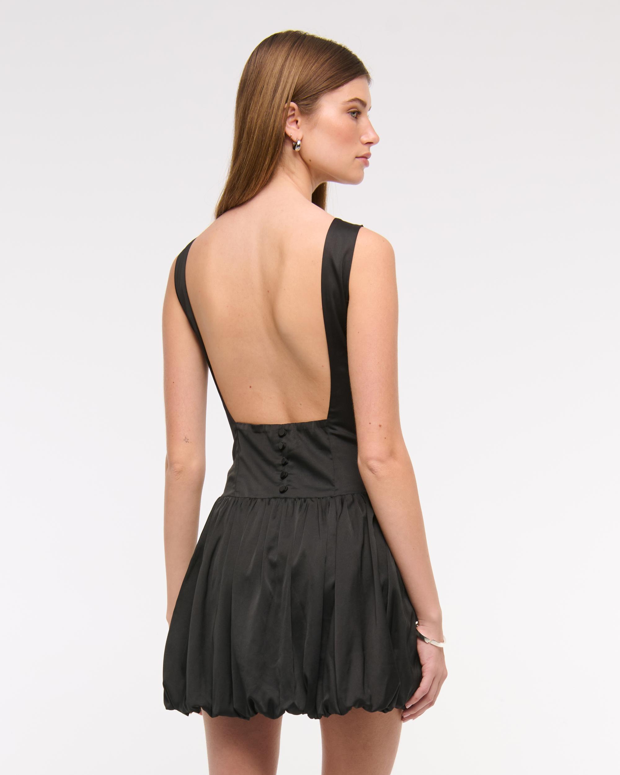 High-Neck Bubble Hem Mini Dress Product Image