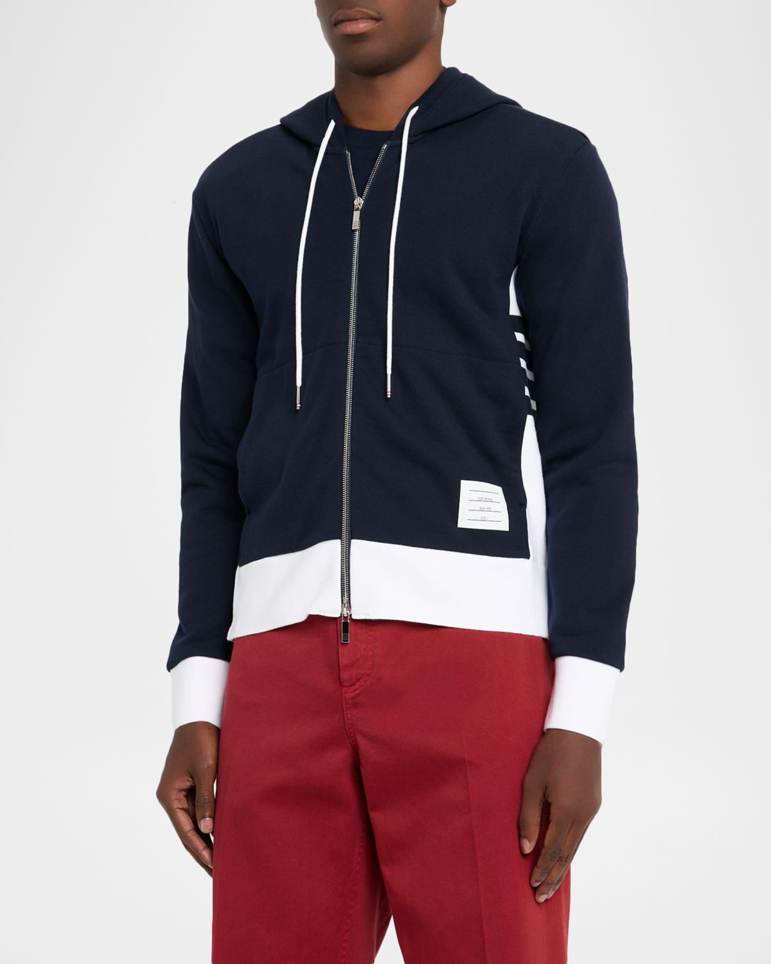 Men's Cotton 4-Bar Stripe Full-Zip Hoodie Product Image