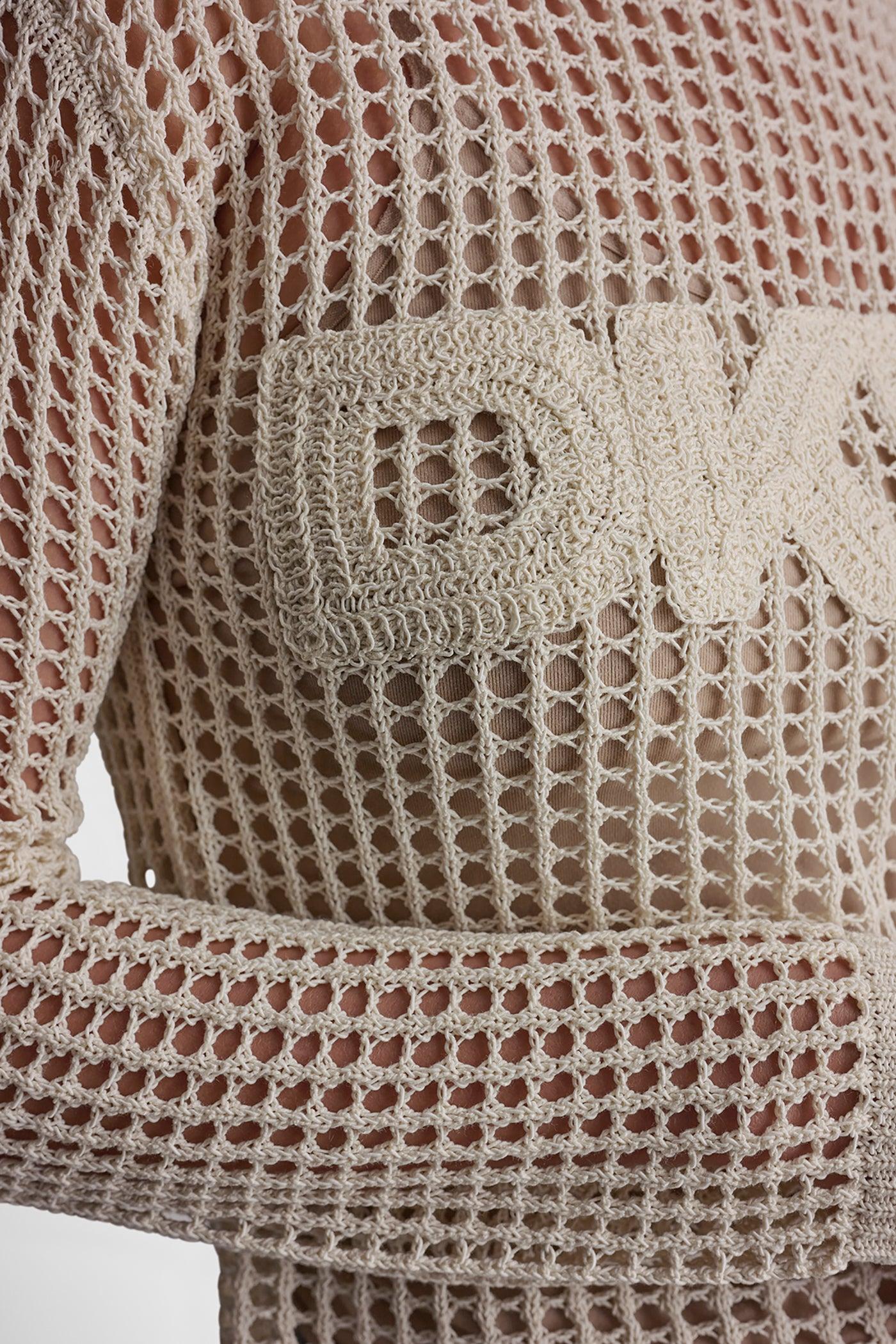 CROCHET OPEN-STITCH LOGO SWEATER Product Image