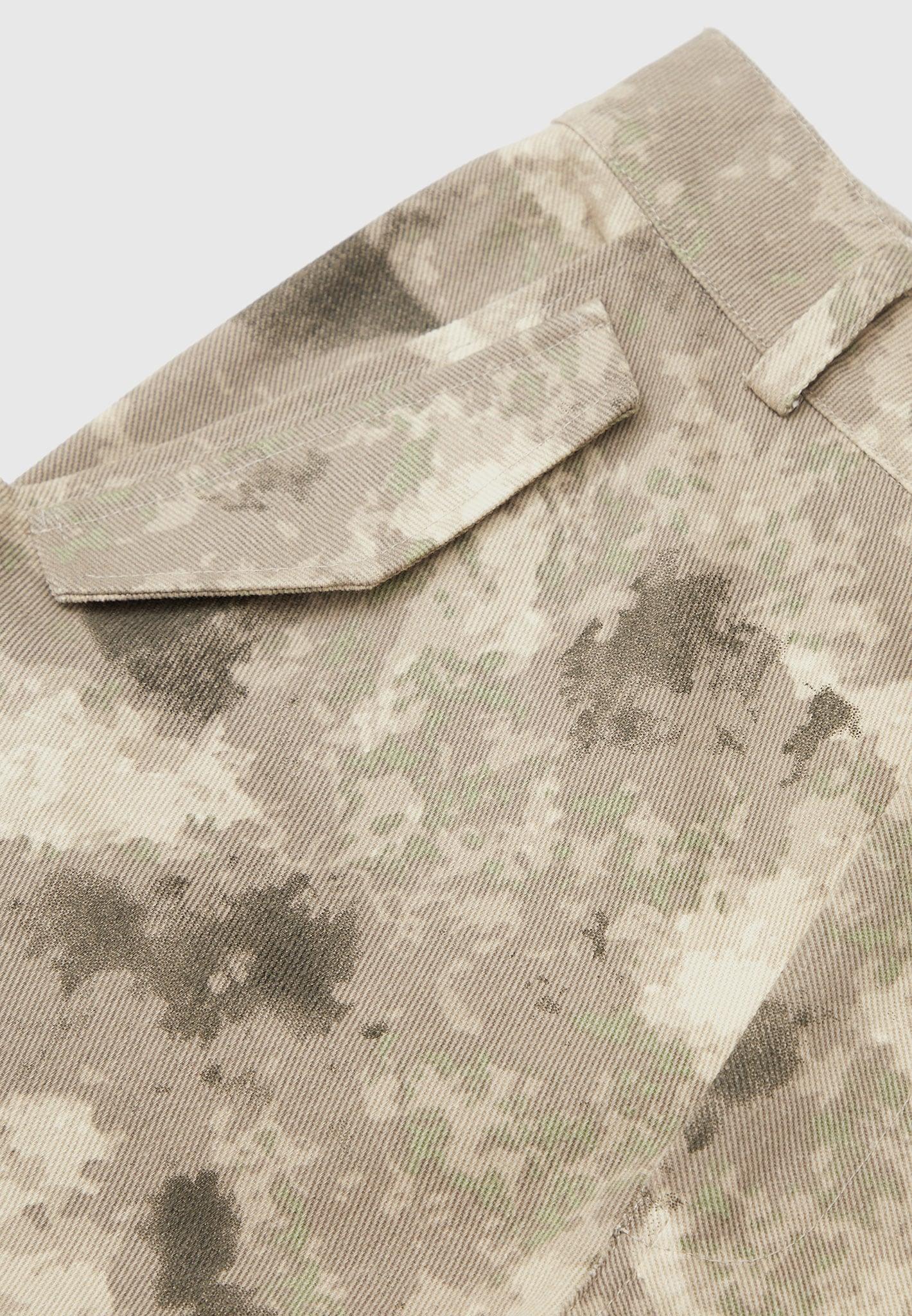 High Waisted Camo Cargo Pants - Beige Female Product Image