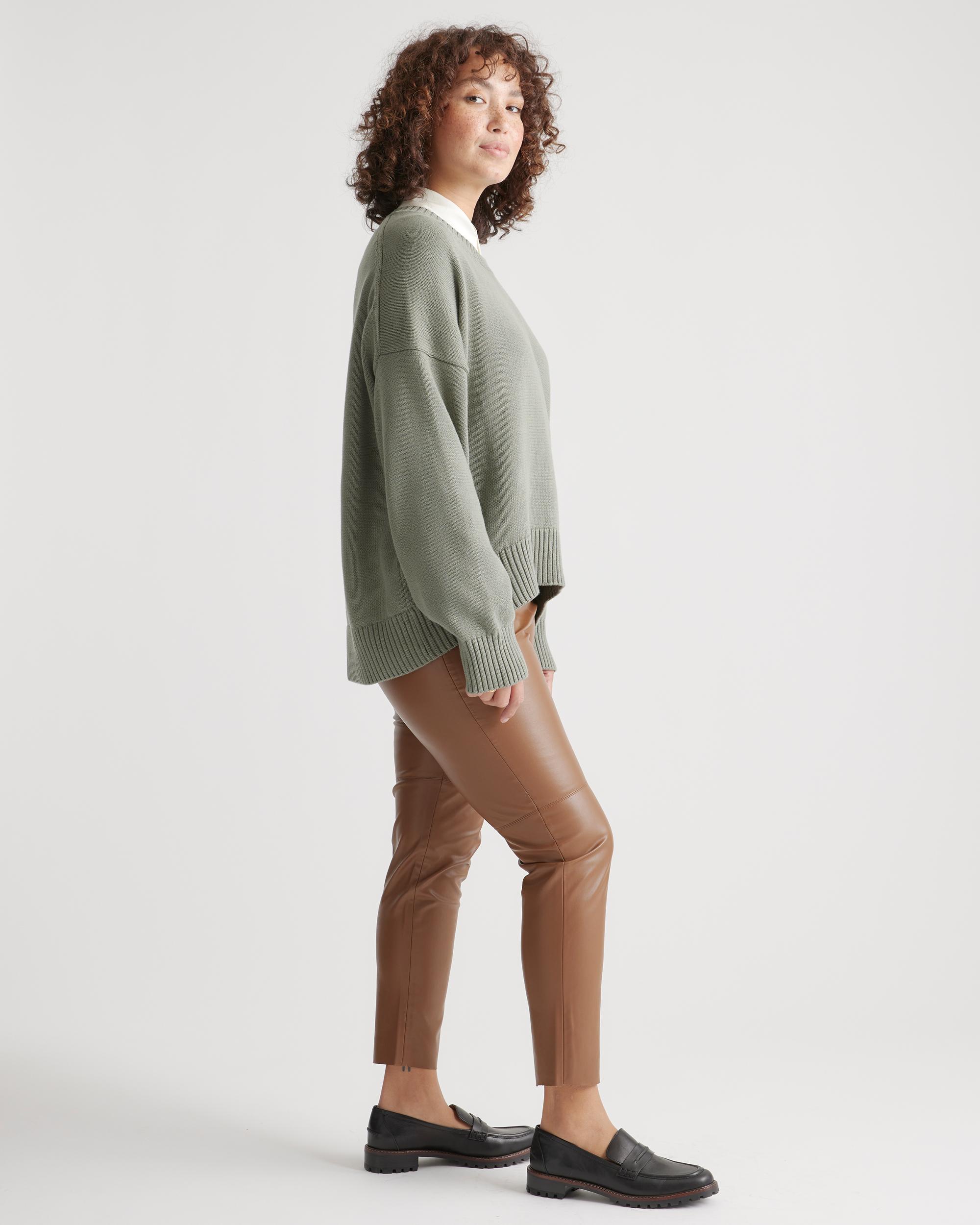 Quince | Women's Boyfriend Crew Sweater Size XS, Organic Cotton Product Image