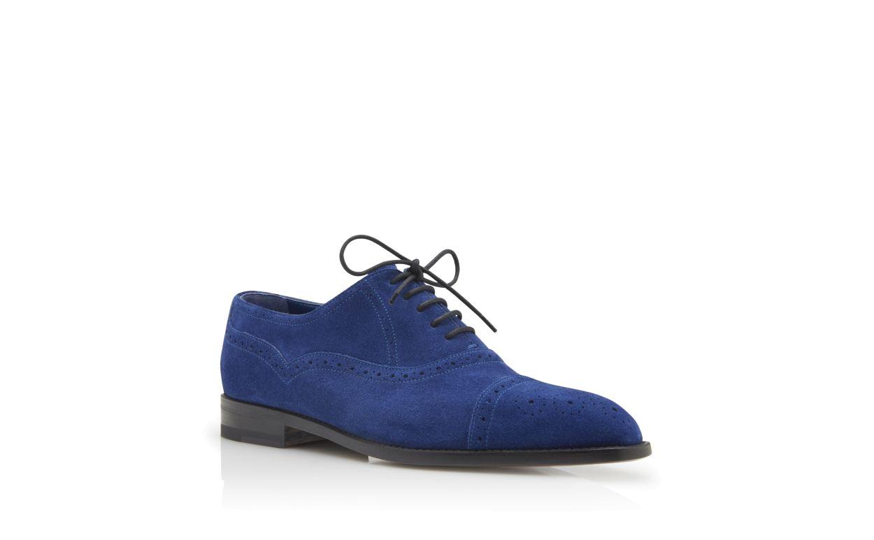 WITNEY Bright Blue Suede Cap Toe Oxfords Product Image