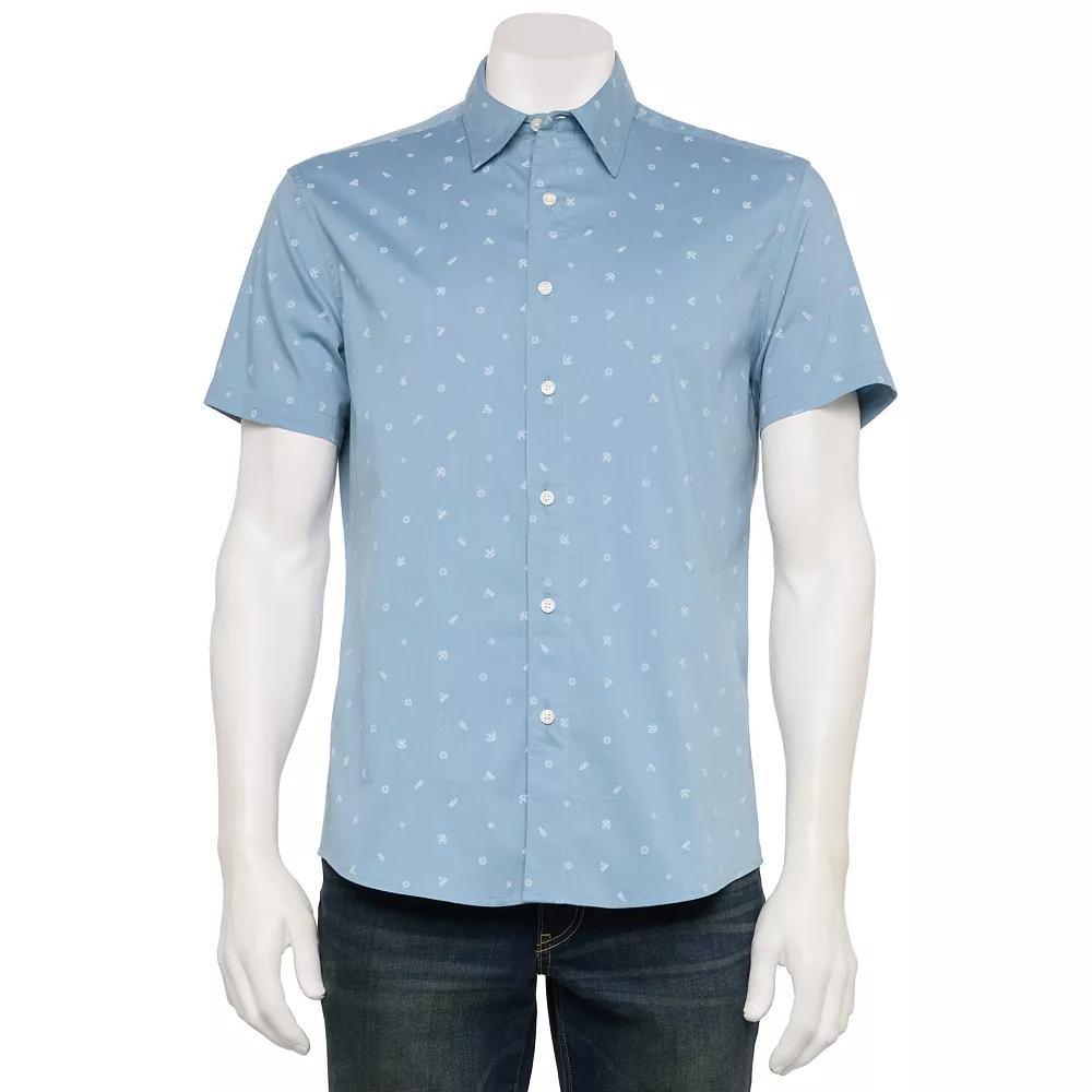 Men's Sonoma Goods For Life® Adaptive Short Sleeve Performance Button-Down Shirt,  Product Image